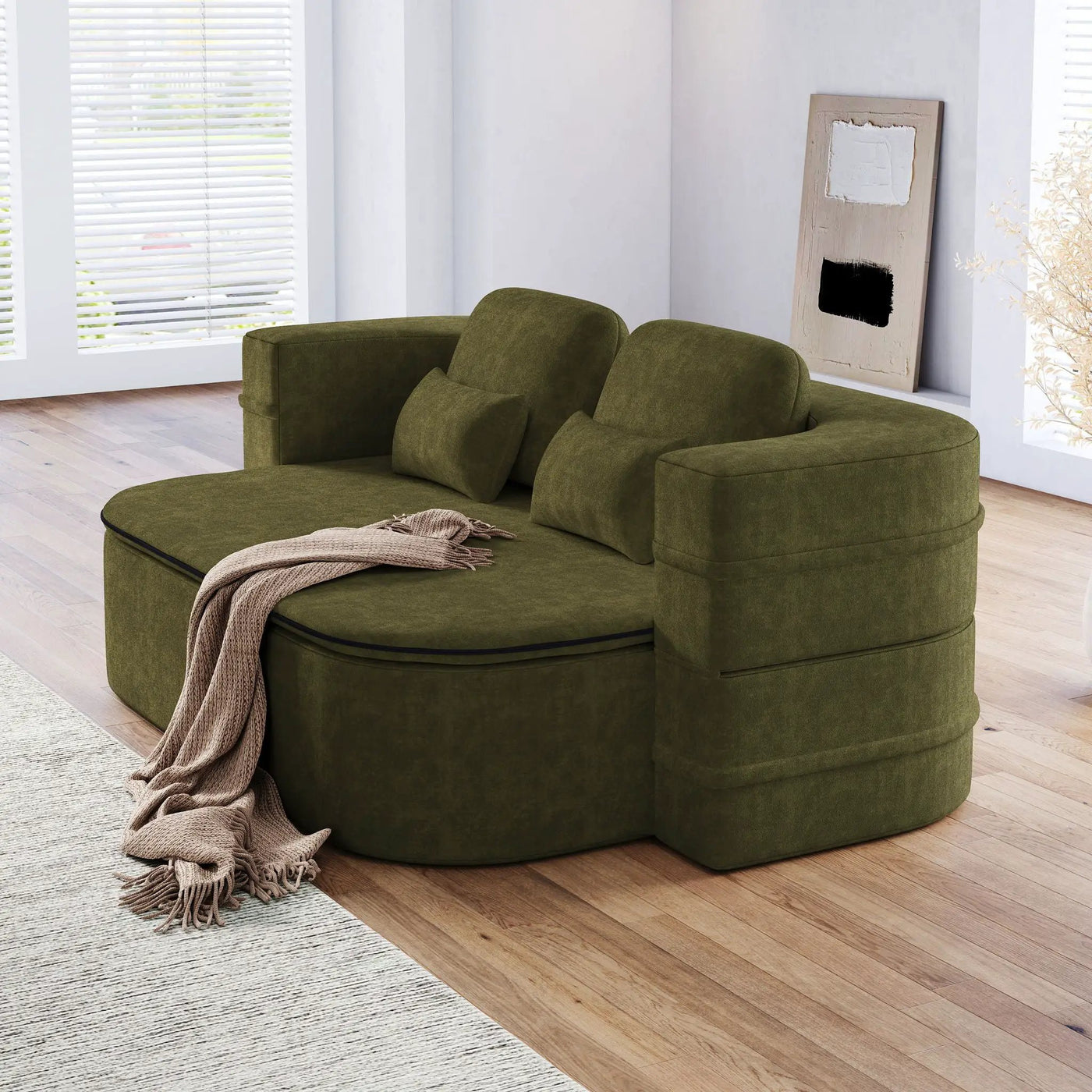 2 In 1 Foldable Sofa Bed With Multi Functional Blanket, Floor Lounge Sofa by HouseOfZazla