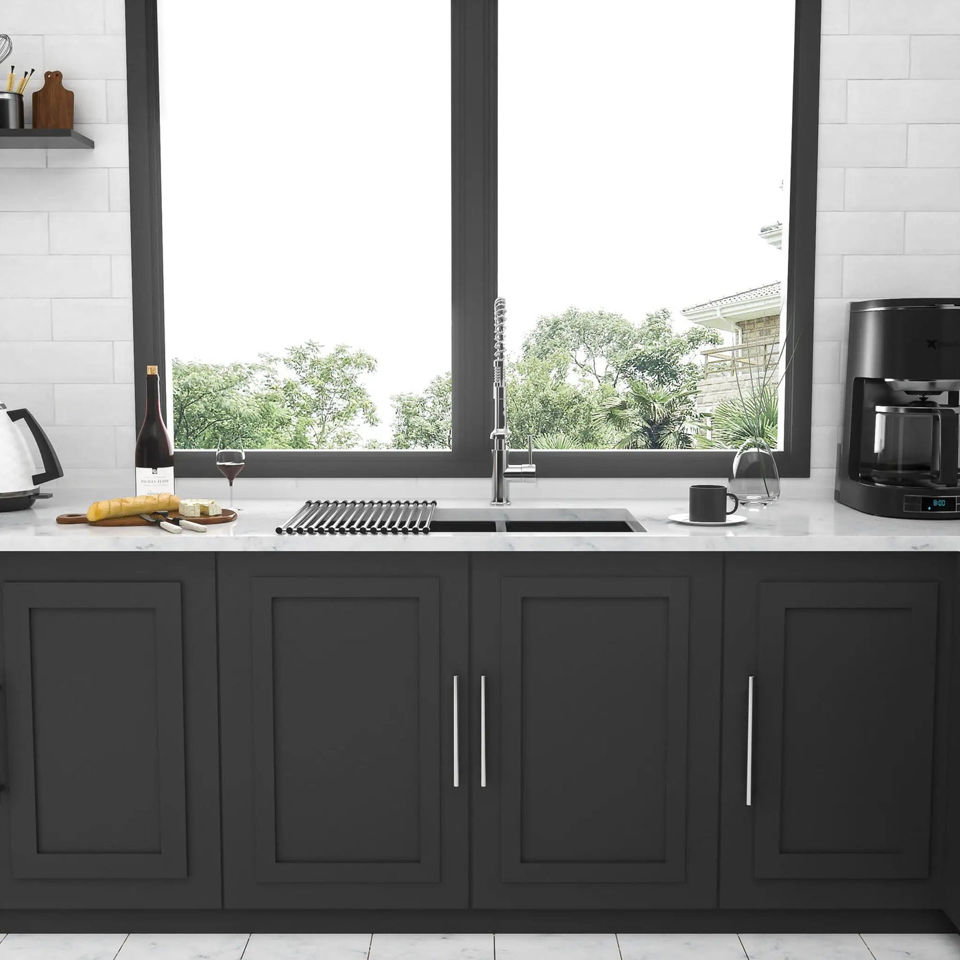 Modern Double Bowl Undermount Kitchen Sink 50 / 50 Design Stainless Steel by HouseOfZazla