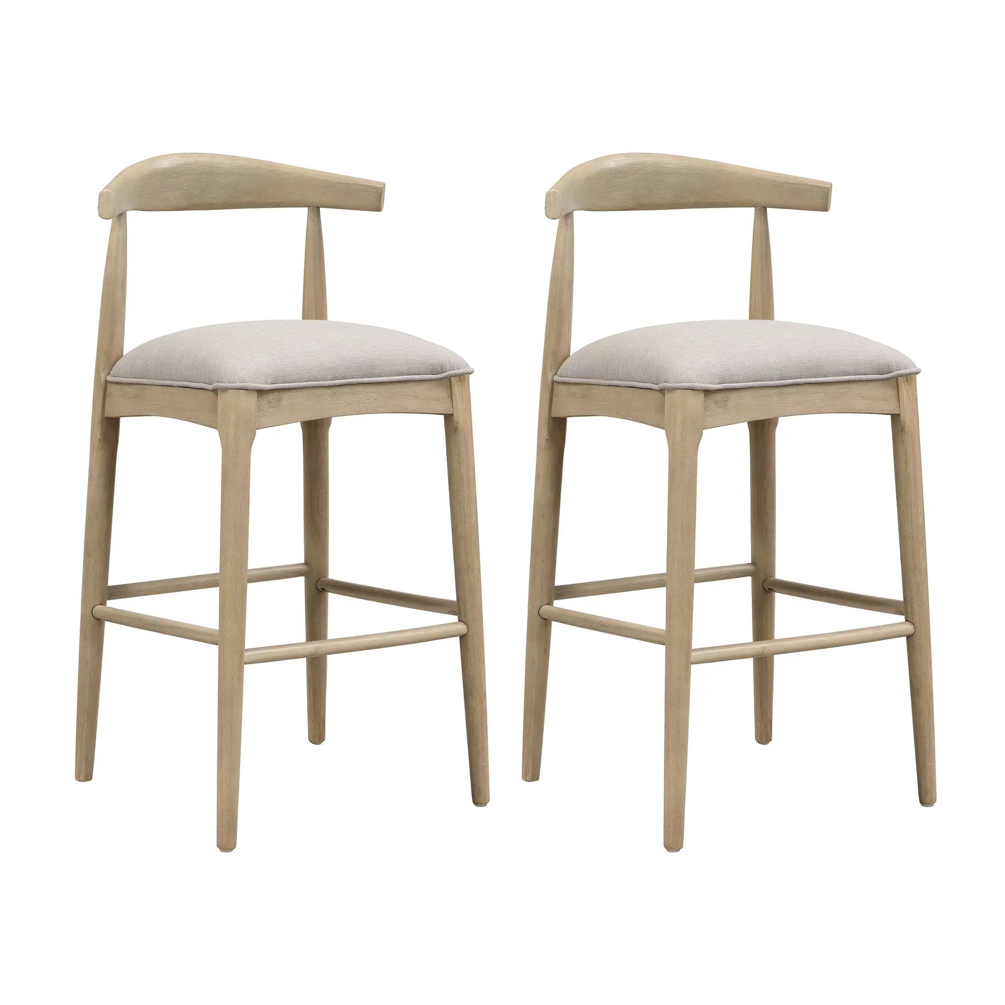 Bar Stool in Pebble Fabric (Set of 2) by HouseOfZazla