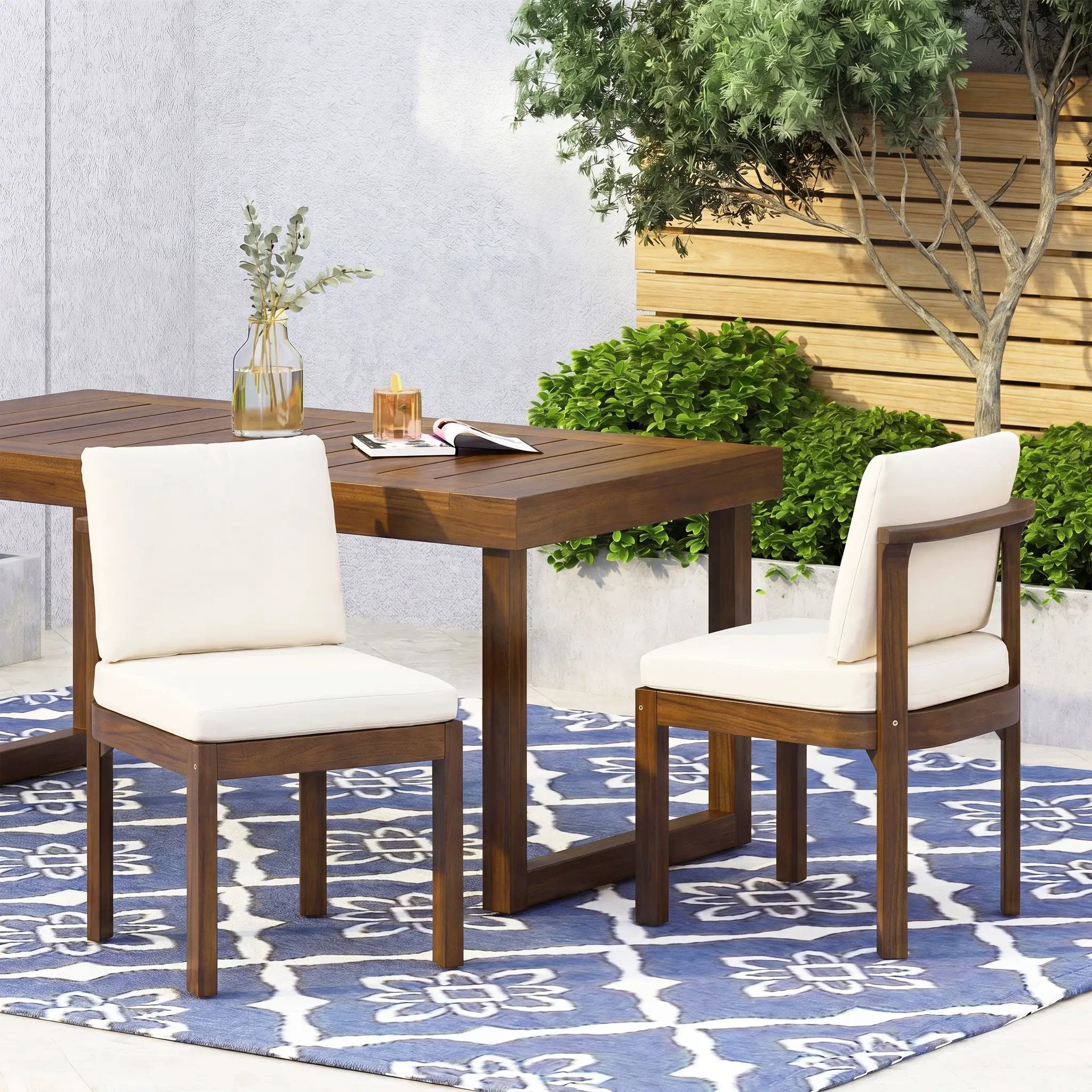 Acacia Wood Outdoor Dining Chair (Set of 2) by HouseOfZazla