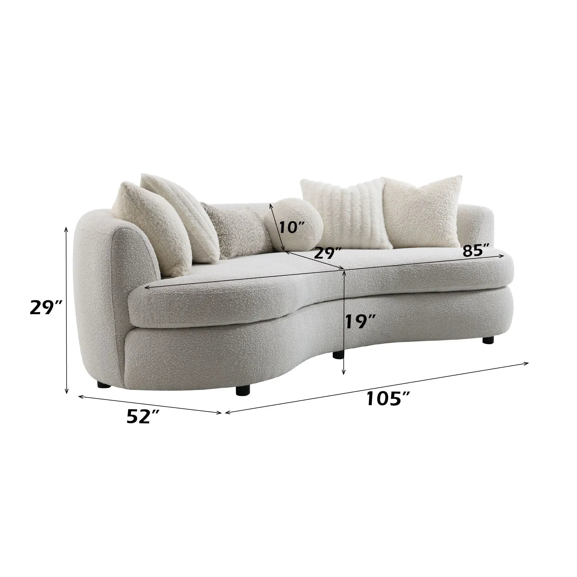 Iniko - Boucle Sofa With Toss Pillows - Beige by Unique Piece Furniture
