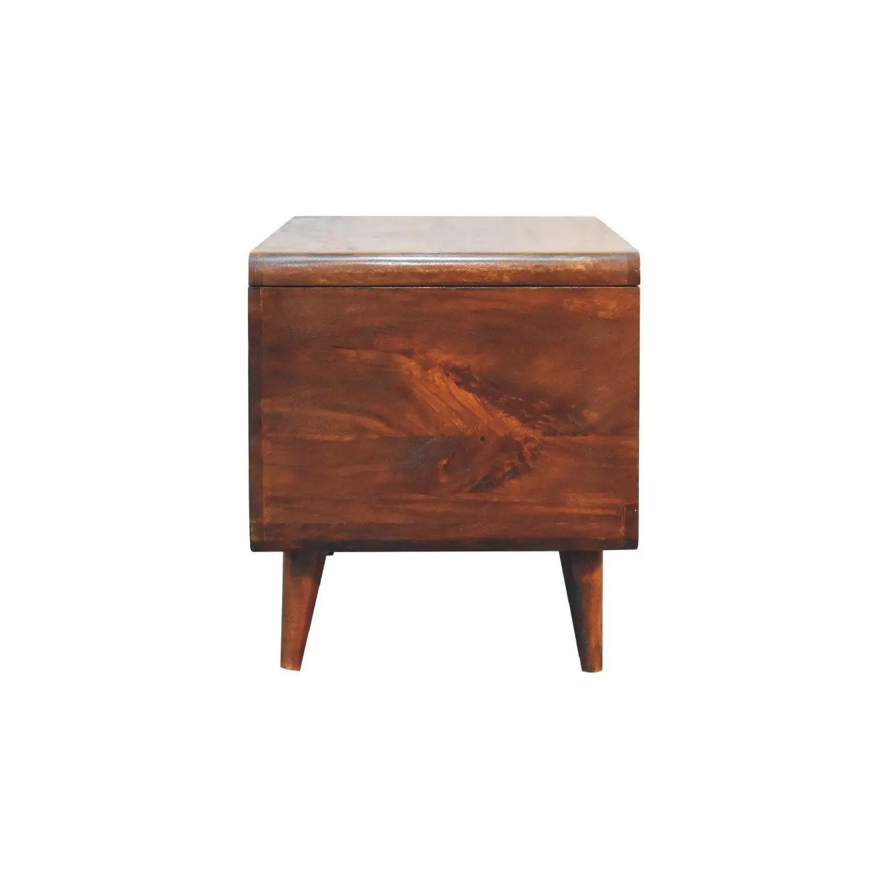 Solid Wood Curved Chestnut Blanket Box by HouseOfZazla