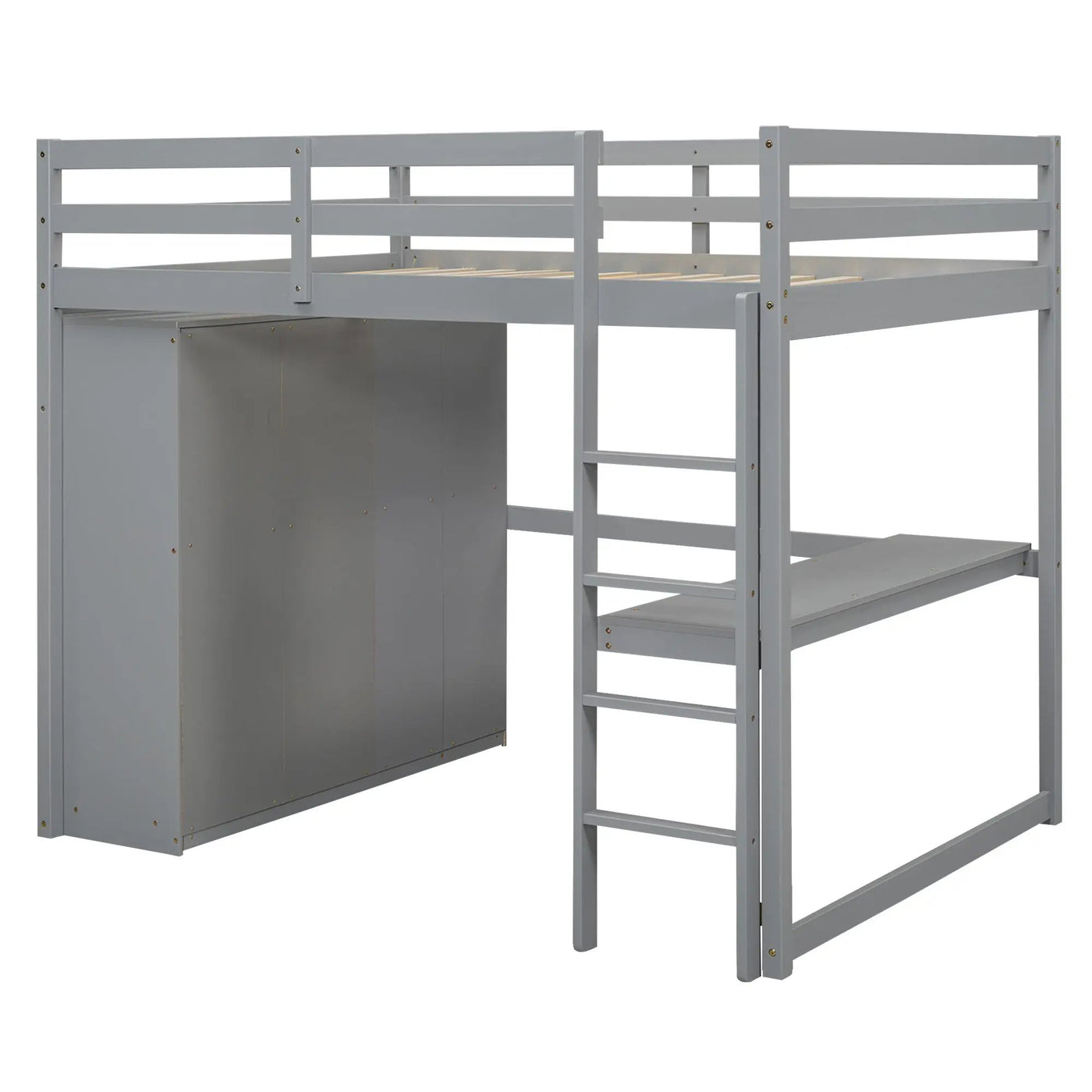 Loft Bed With Built In Wardrobe, Shelves And Drawers by HouseOfZazla