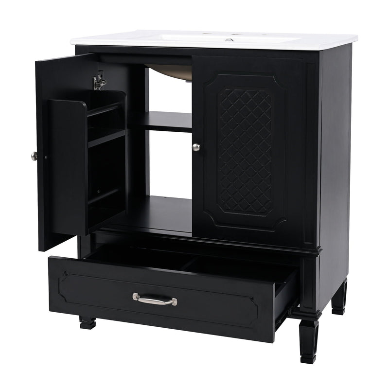Bathroom Vanity With Sink, Soft Closing Door, Multi Functional Storage by HouseOfZazla