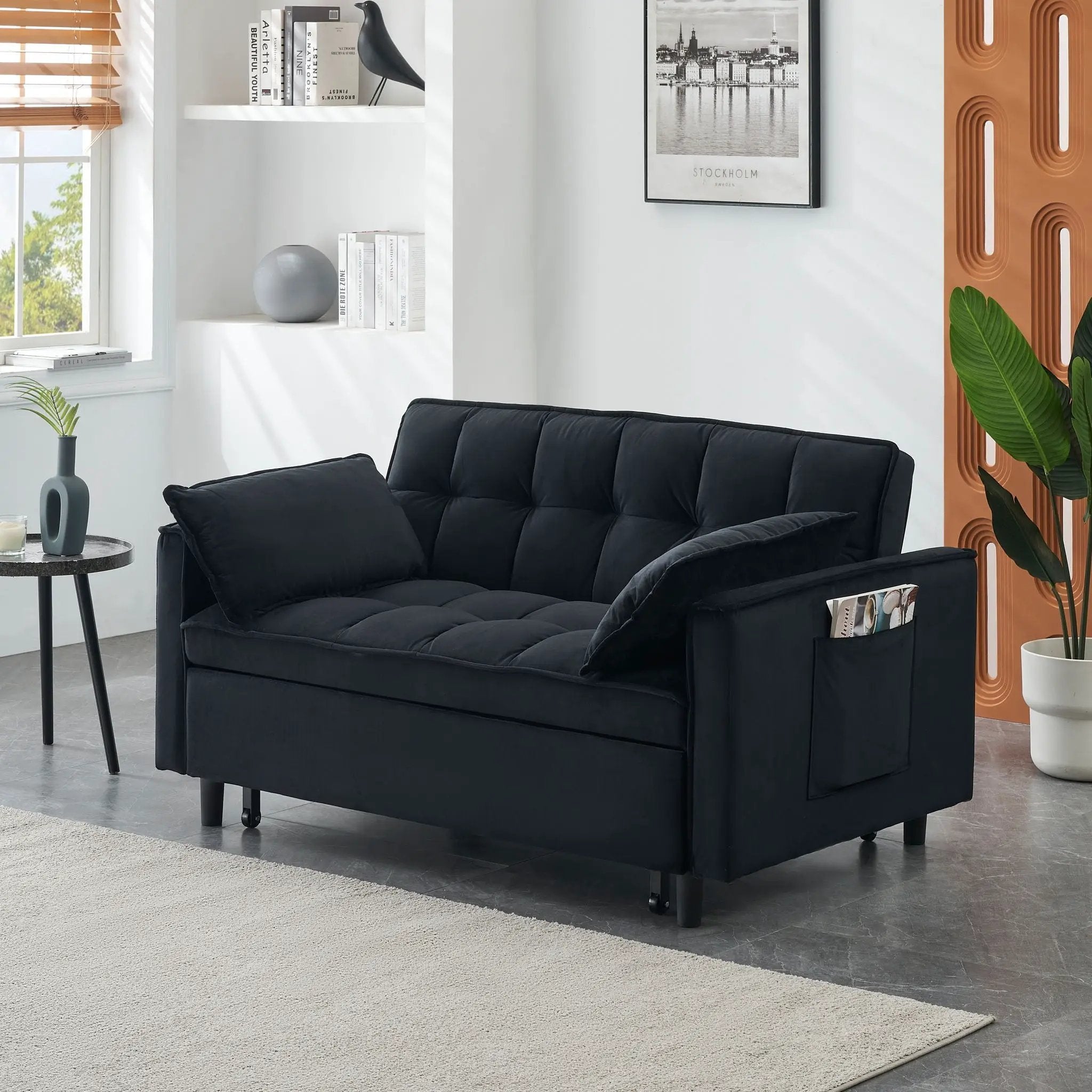 Sofa Bed With Pockets, 3 In 1 Convertible For Living Room by HouseOfZazla