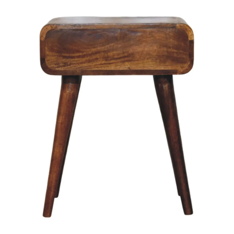 Avora Chestnut Nightstand with 1-Drawer, Nordic Legs by HouseOfZazla