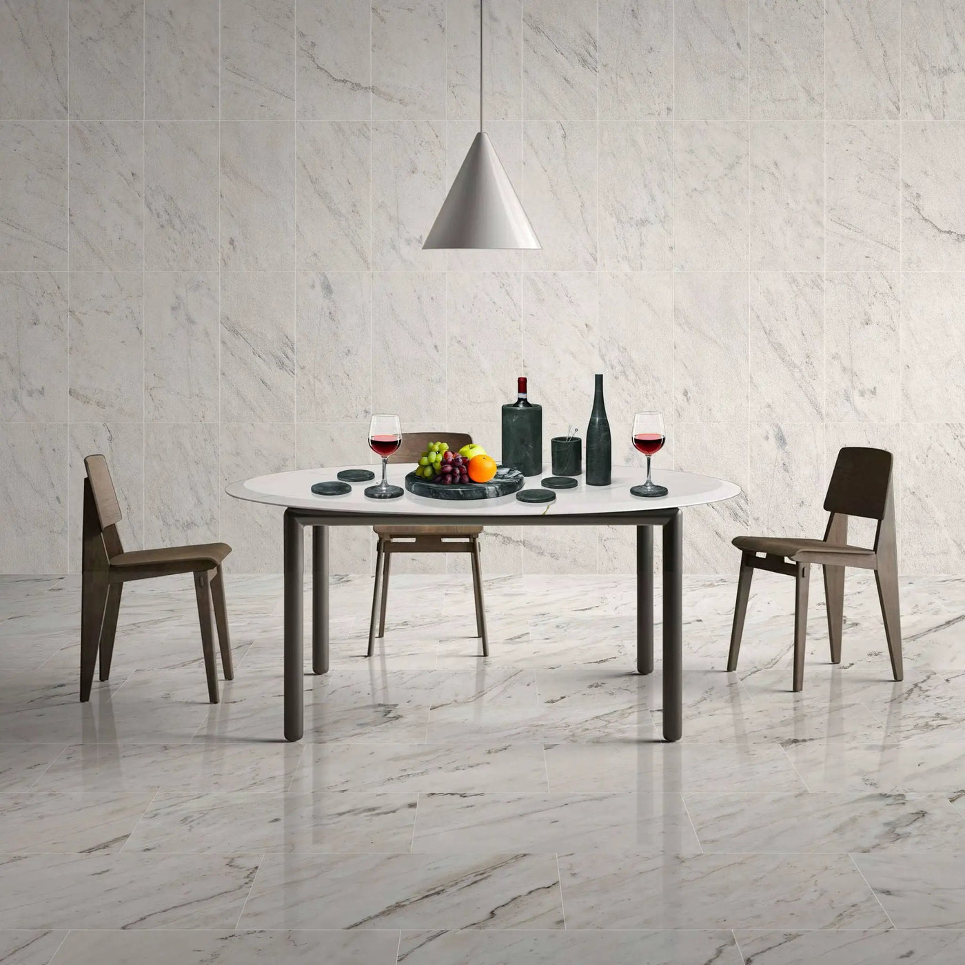 10 Pieces Luxury Natural Marble Dining Room Accessories Set by HouseOfZazla