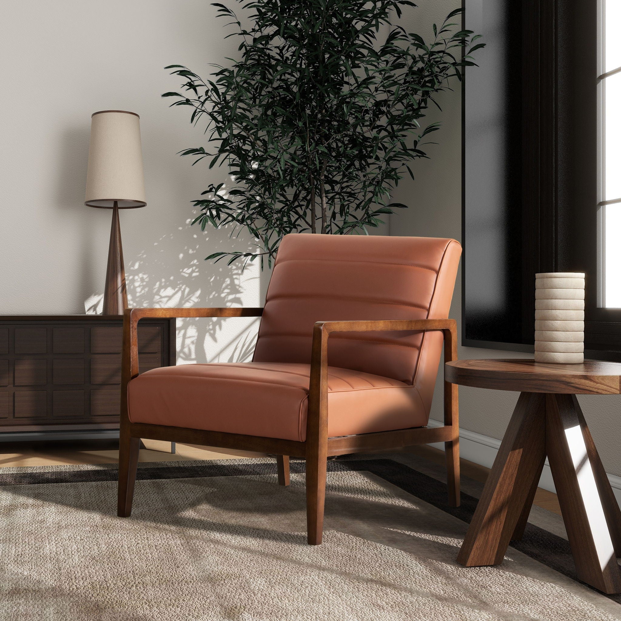 Kenneth - Modern Transitional Lounge Accent Chair - Brown by HouseOfZazla