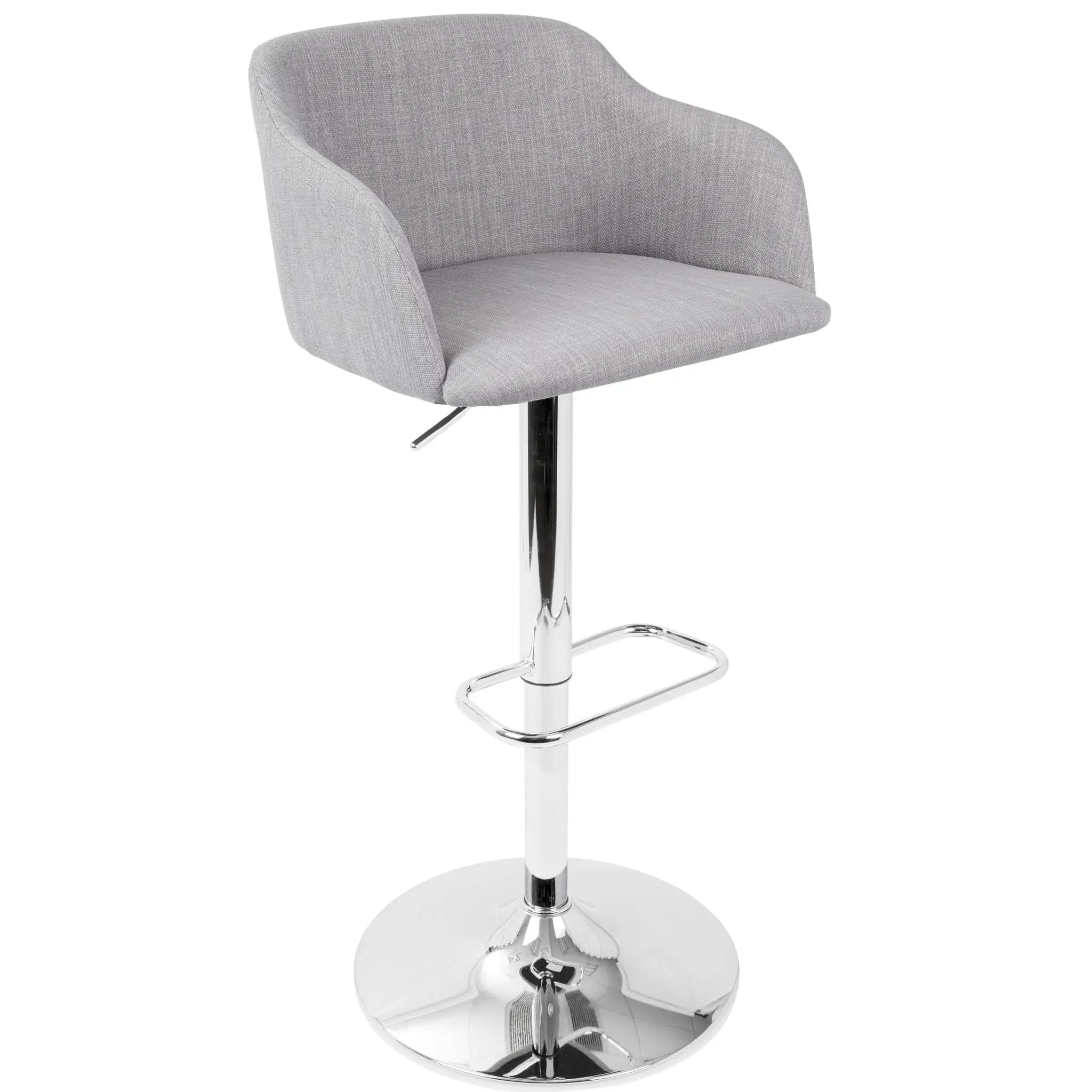 Daniella - Contemporary Adjustable Barstool With Swivel - Light Gray by HouseOfZazla