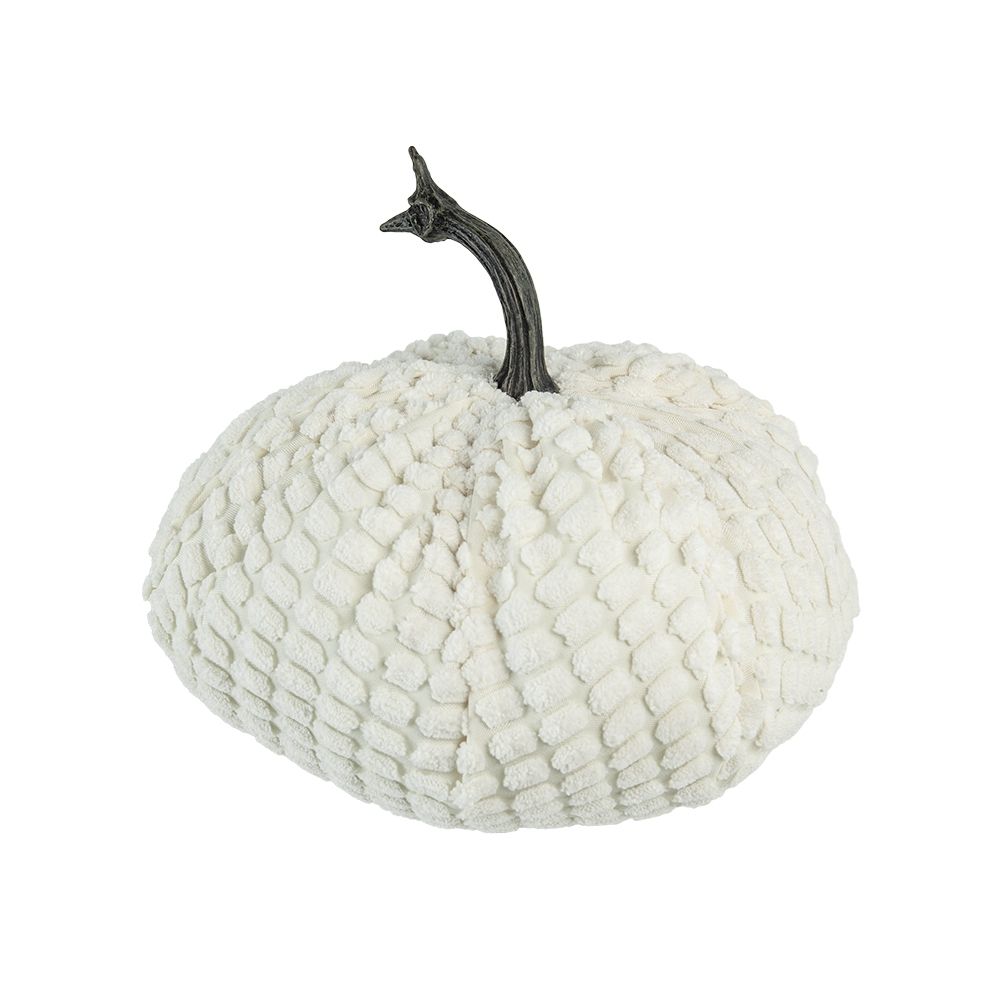 Chenille Weighted Pumpkin Ornament Decor - Harvest Festival Table Accents, photo 7 of 40