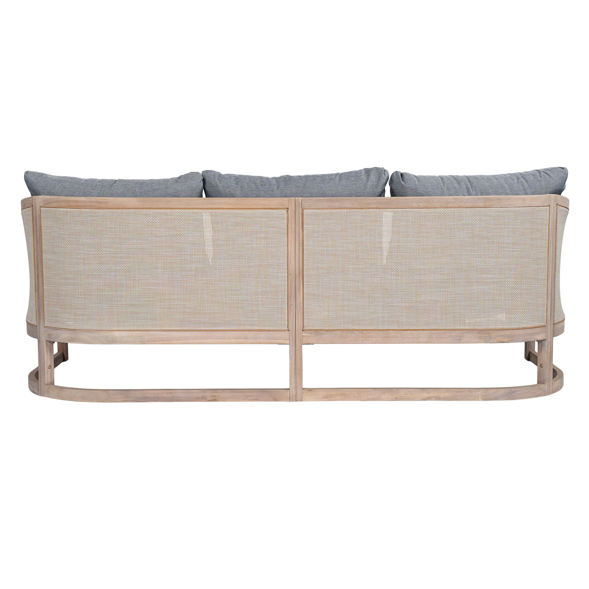 Catania Acacia 3 Seater Sofa with Water-Repellent Fabric - Grey/Light White or Teak+ Beige, photo 7 of 10