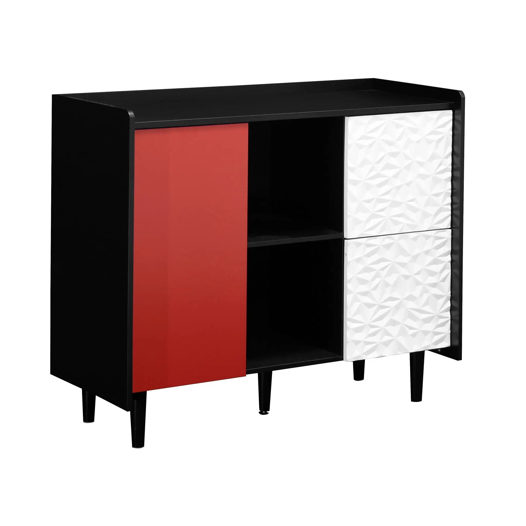 Modern Sideboard Buffet Cabinet With Doors And Unique Panel Styling by HouseOfZazla
