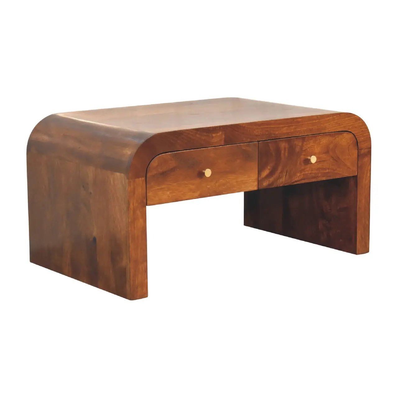 Solid Wood Darcy Coffee Table, 2-Drawers, Chestnut by HouseOfZazla