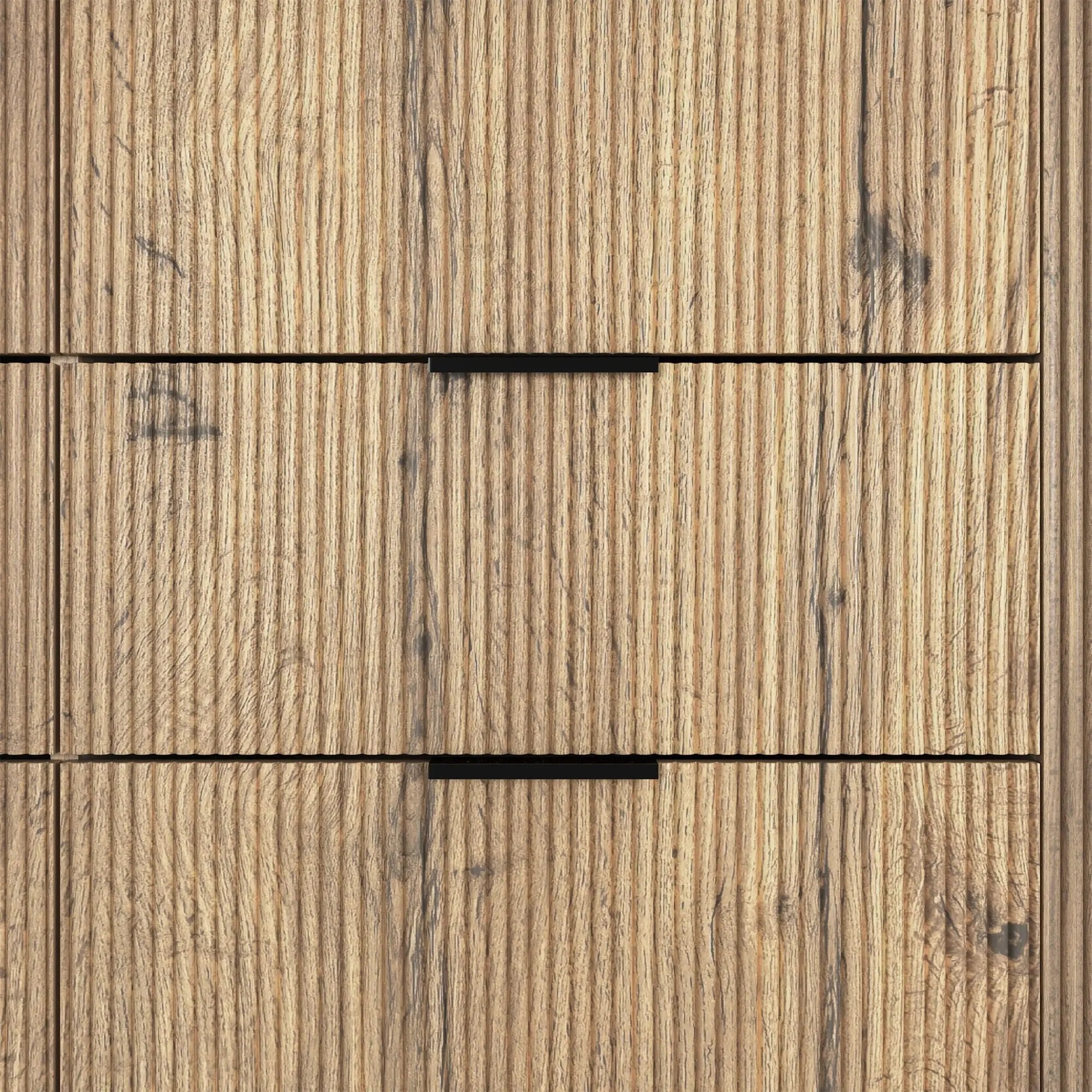 Modern 6 Drawer Cabinet With Metal Rounded Corners And Exquisite Handles Multi Functional Storage - Natural Wood by HouseOfZazla