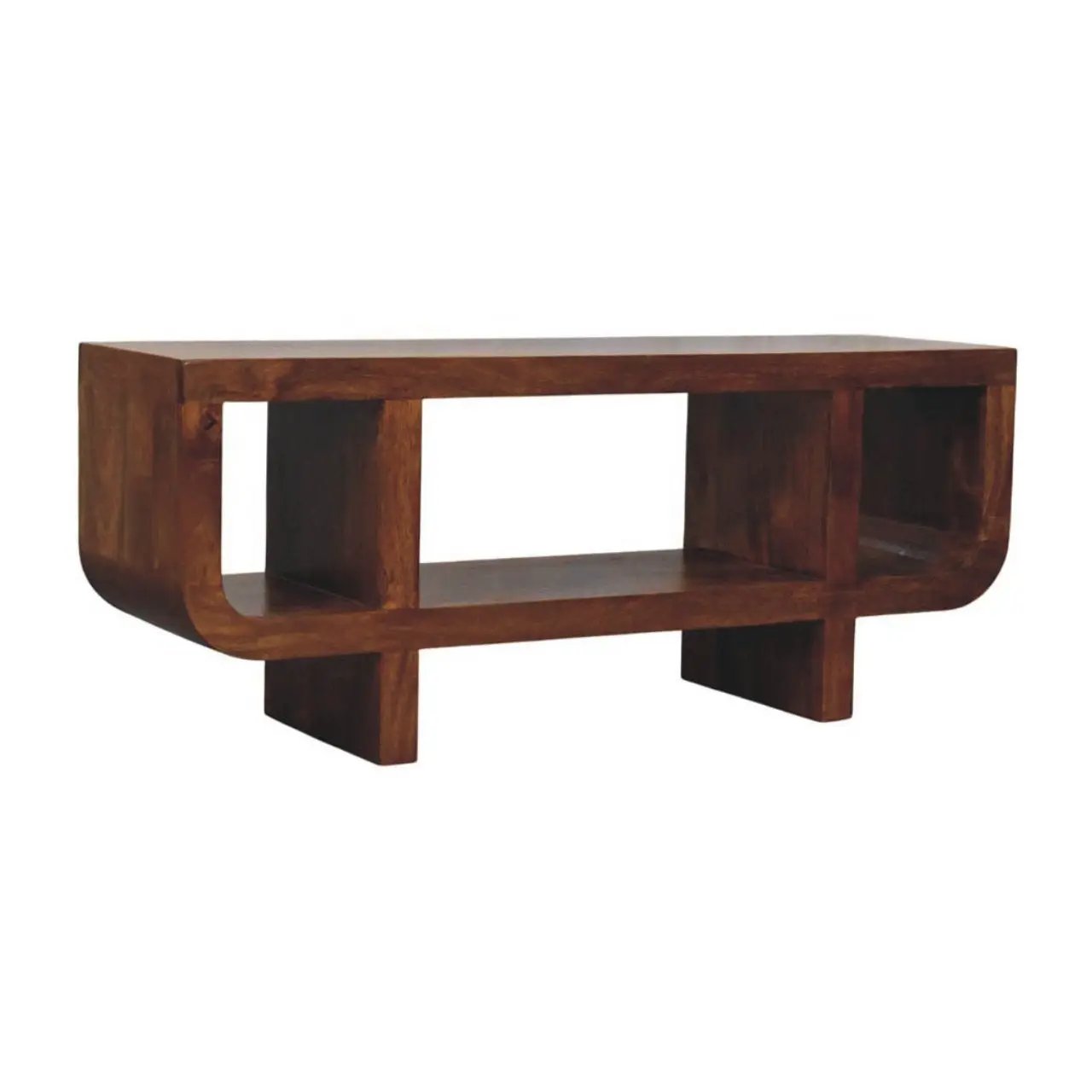 Solid Wood Orion Curved Media Unit by HouseOfZazla