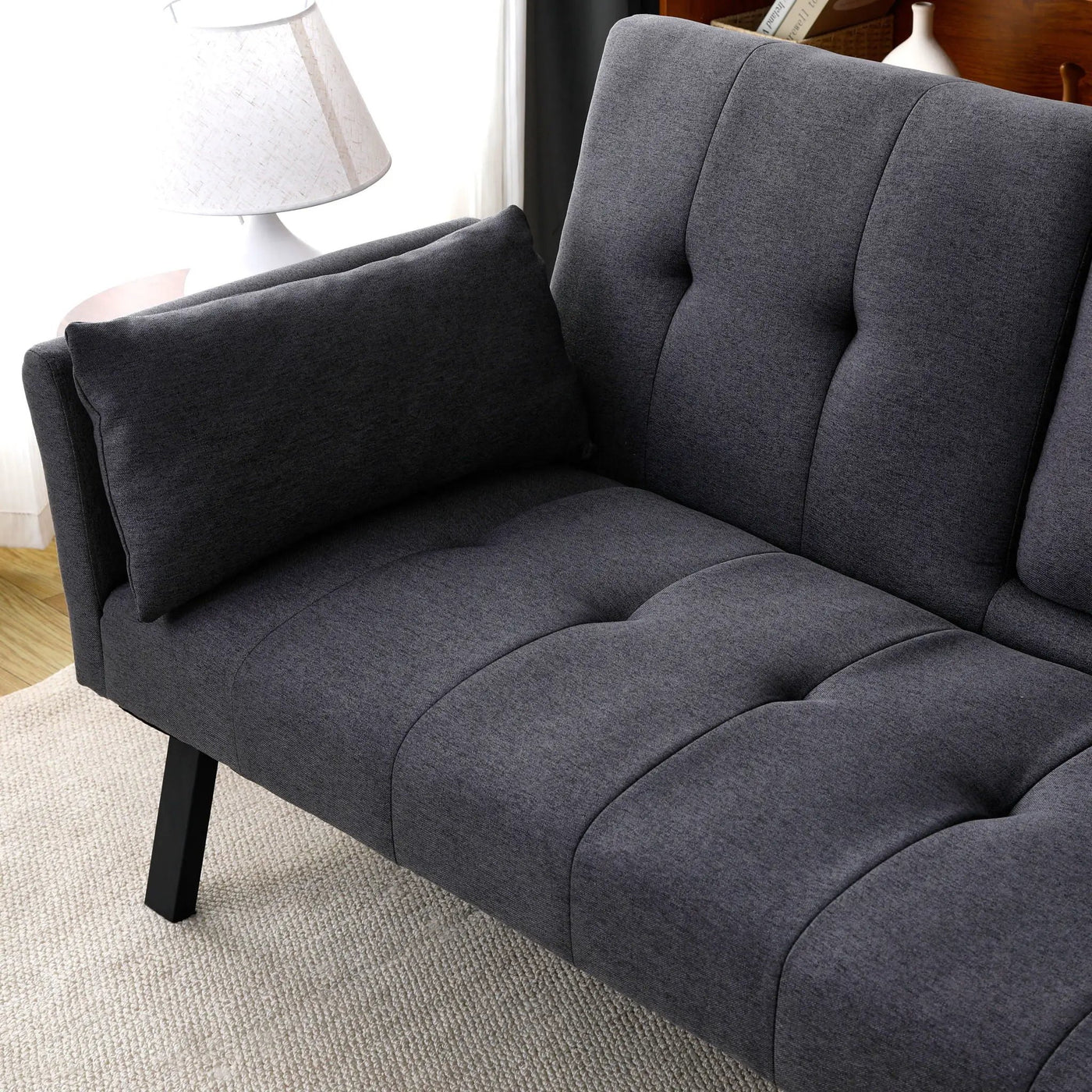 Sofa Bed With Foldable Design And Cup Holder by HouseOfZazla