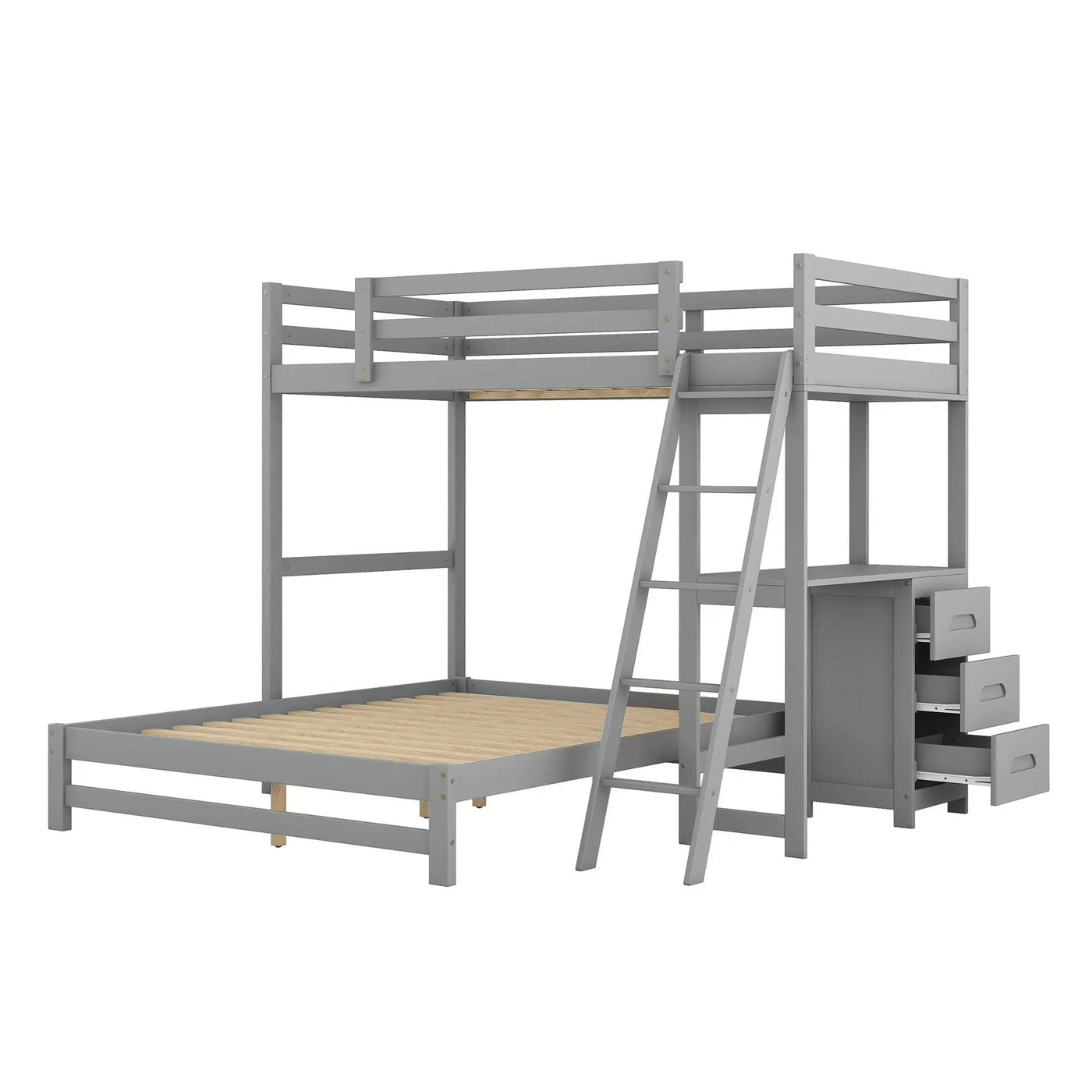Bunk Bed With Built In Desk And 3 Drawers by HouseOfZazla