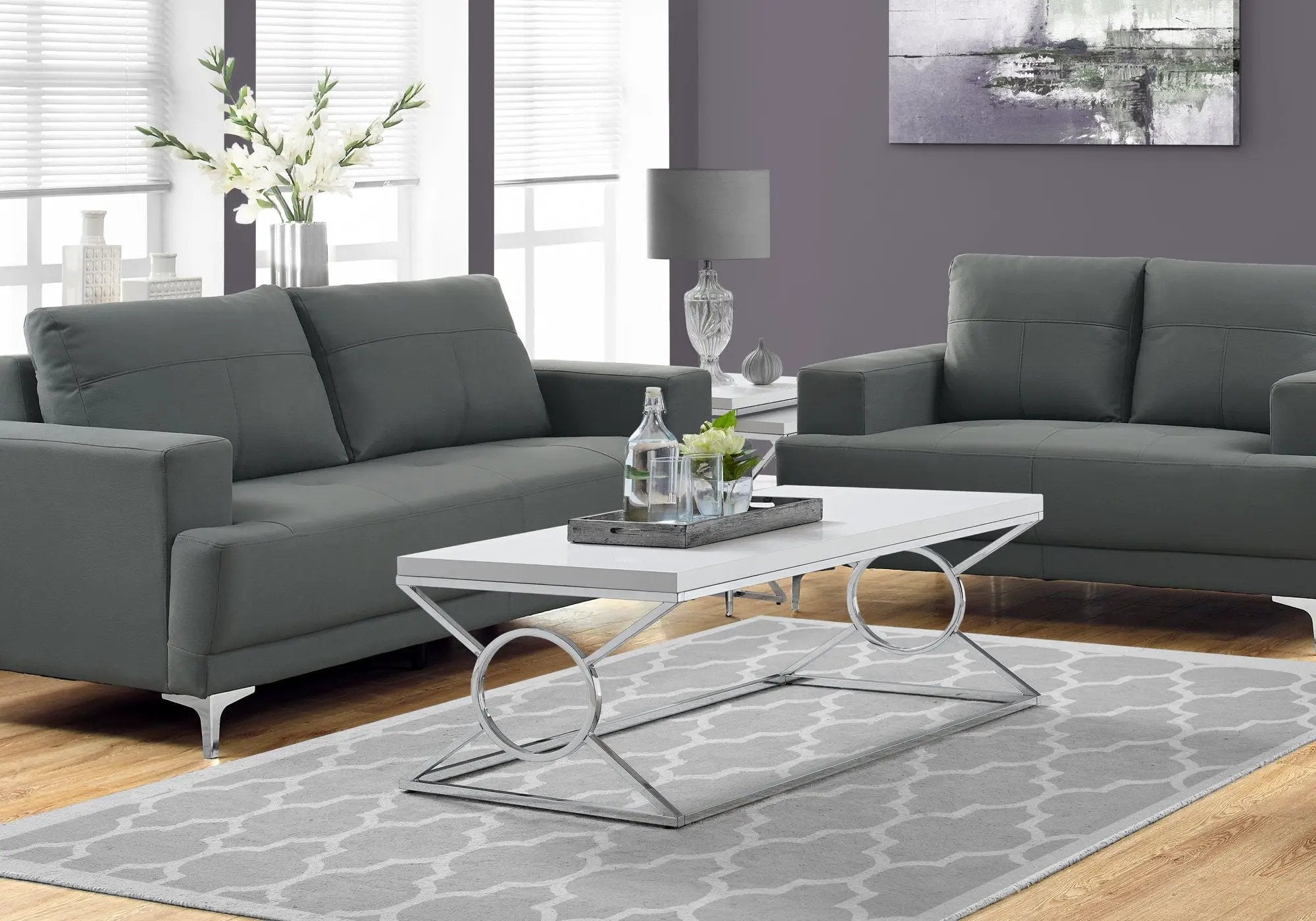 Rectangular Glossy White Coffee Table by HouseOfZazla