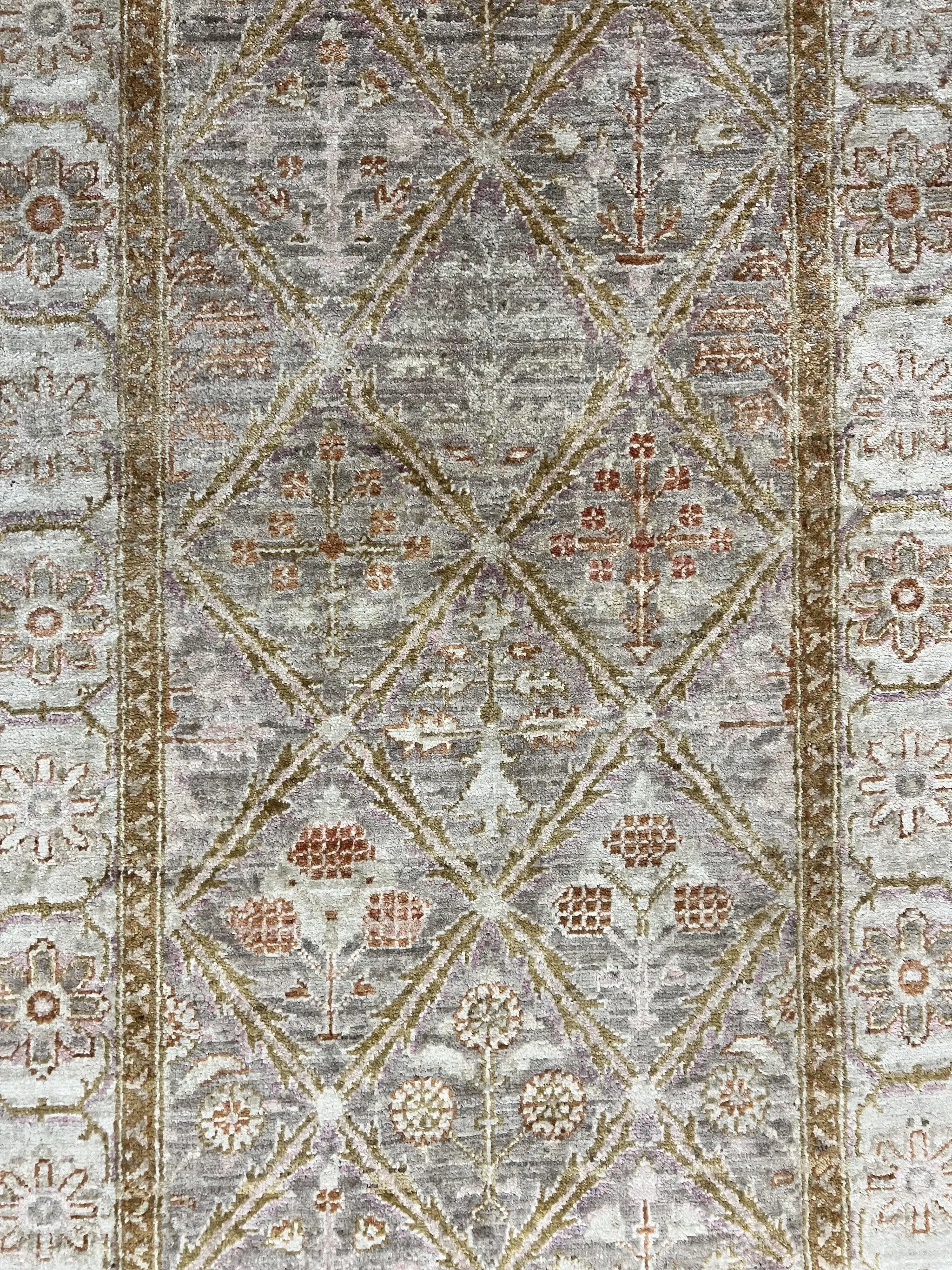 Pakistani Peshawar Rug 3x5, Safavieh Wool Handmade Hand Knotted Vintage Rug, Panel Design 3 x 5 Oriental Carpet by Jewel Rugs