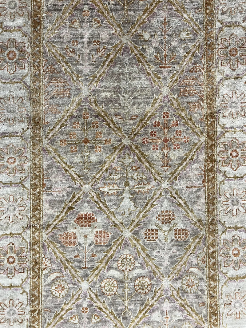 Pakistani Peshawar Rug 3x5, Safavieh Wool Handmade Hand Knotted Vintage Rug, Panel Design 3 x 5 Oriental Carpet by Jewel Rugs