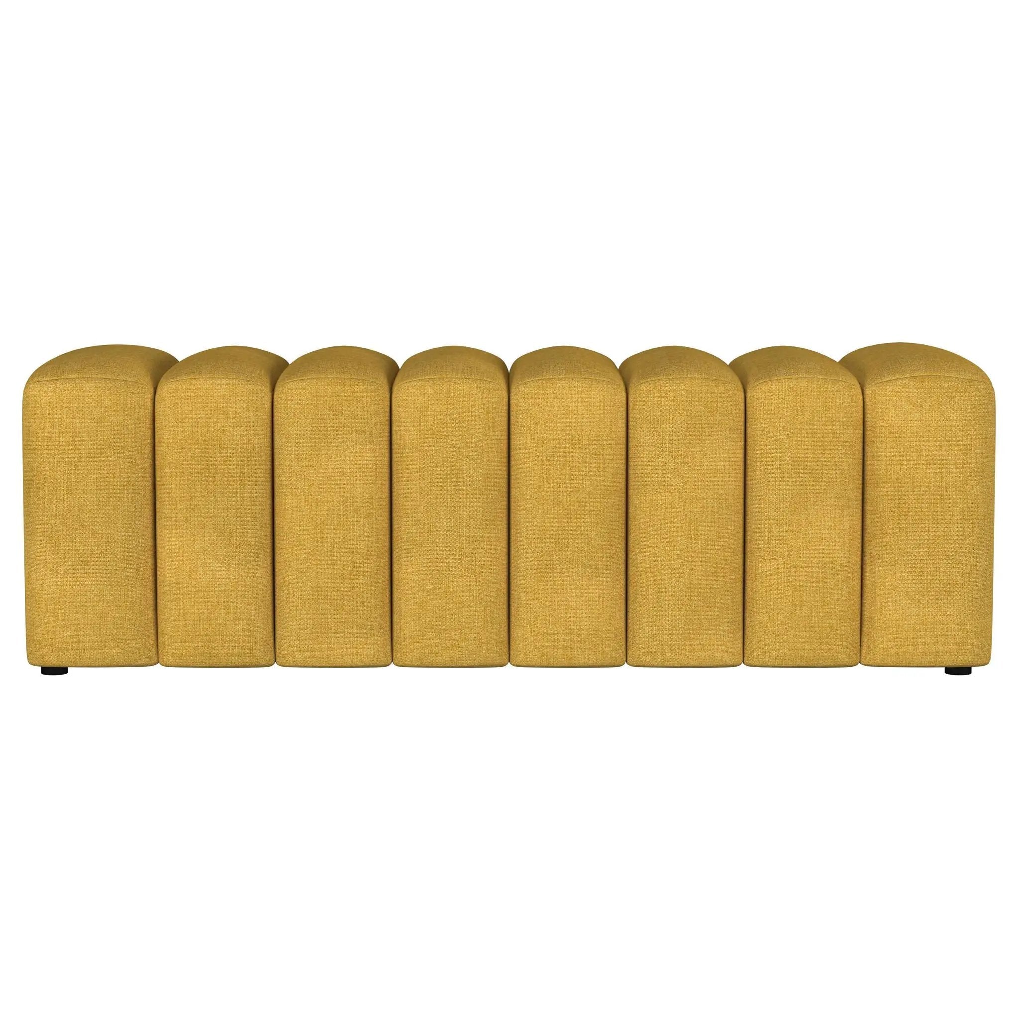 Summer Fabric Upholstered Tufted Accent Bench Mustard Yellow by Unique Piece Furniture