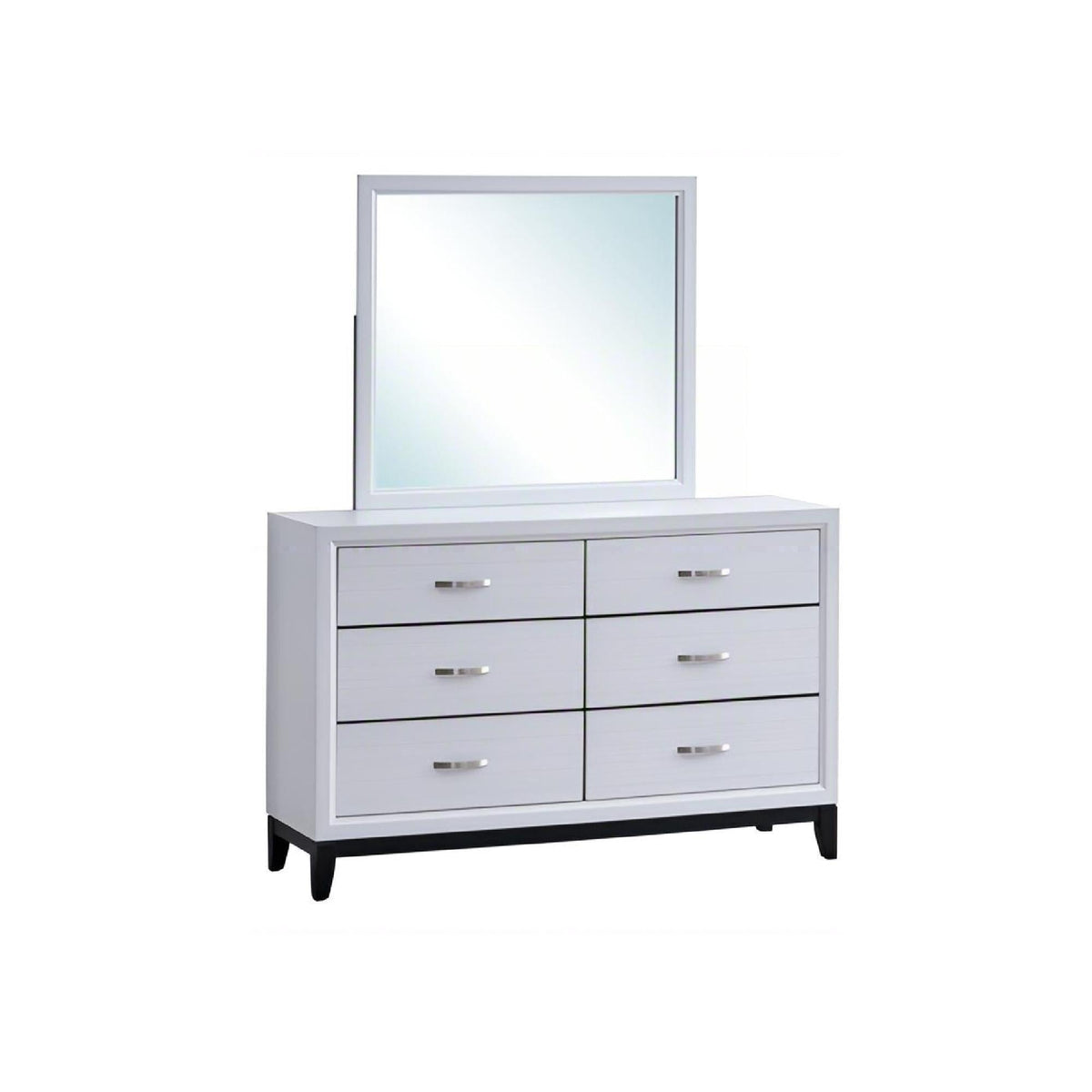 Dresser With 6 Drawers with Laminate Wood Grain Pattern - Dark Gray or White, photo 4 of 14