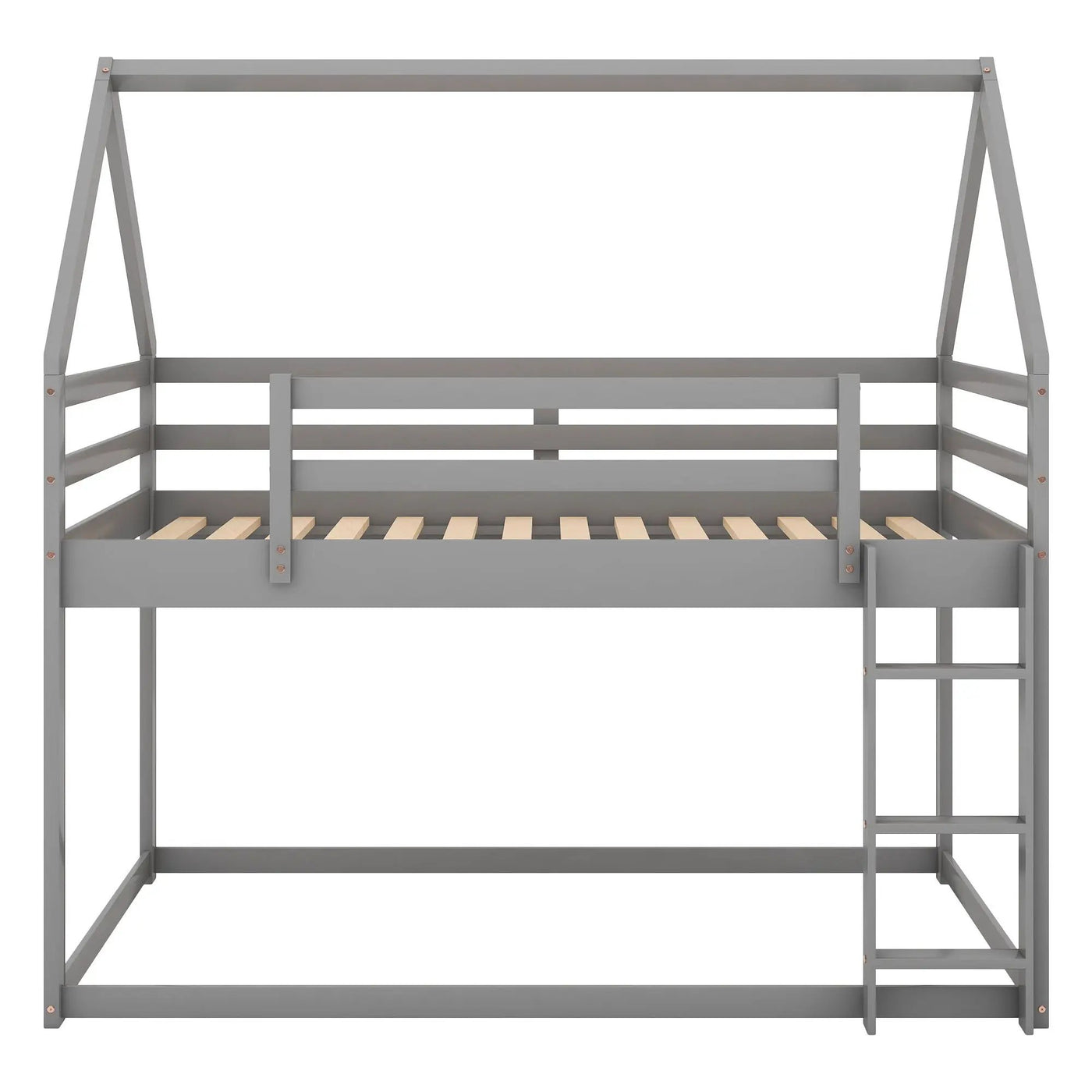 Low Bunk Bed With House Shaped Frame And Ladder by HouseOfZazla