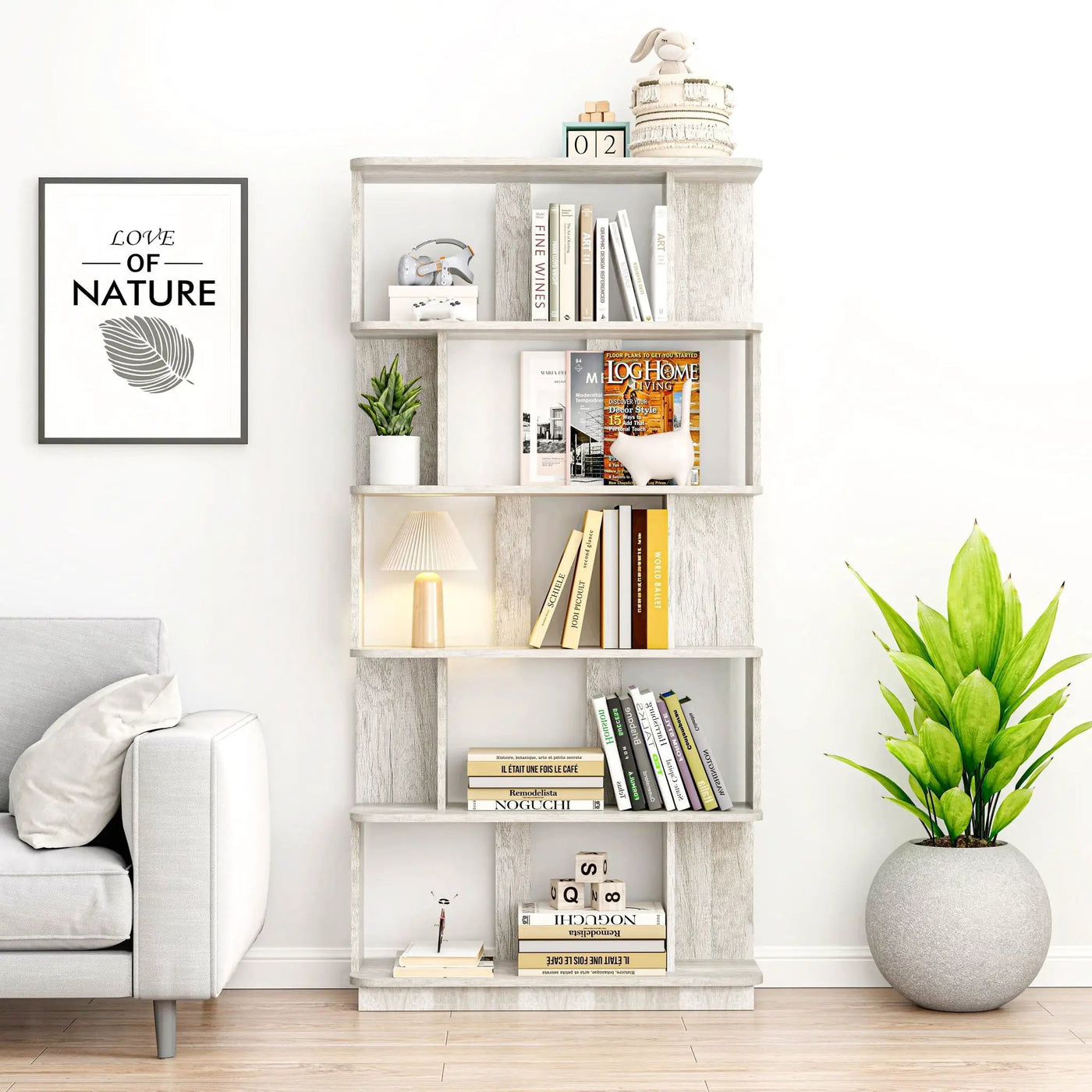 Modern 5 Tier Open Storage Bookcase by HouseOfZazla
