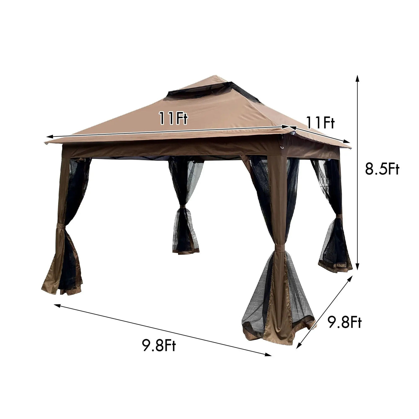 Outdoor Pop Up Gazebo Canopy With 2 Tier Soft Top And Removable Zipper Netting by HouseOfZazla