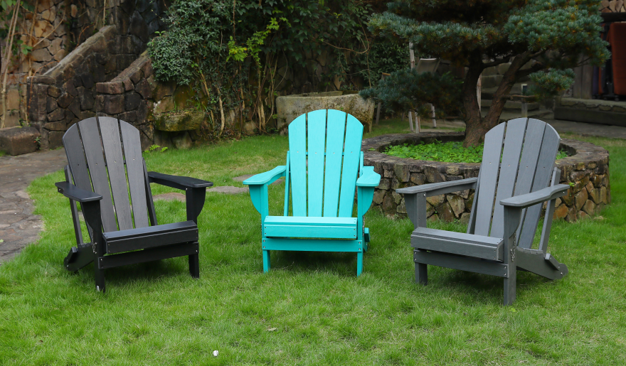 Adirondack Folding Chair with Dual Cup Holders - Lake Blue by HouseOfZazla