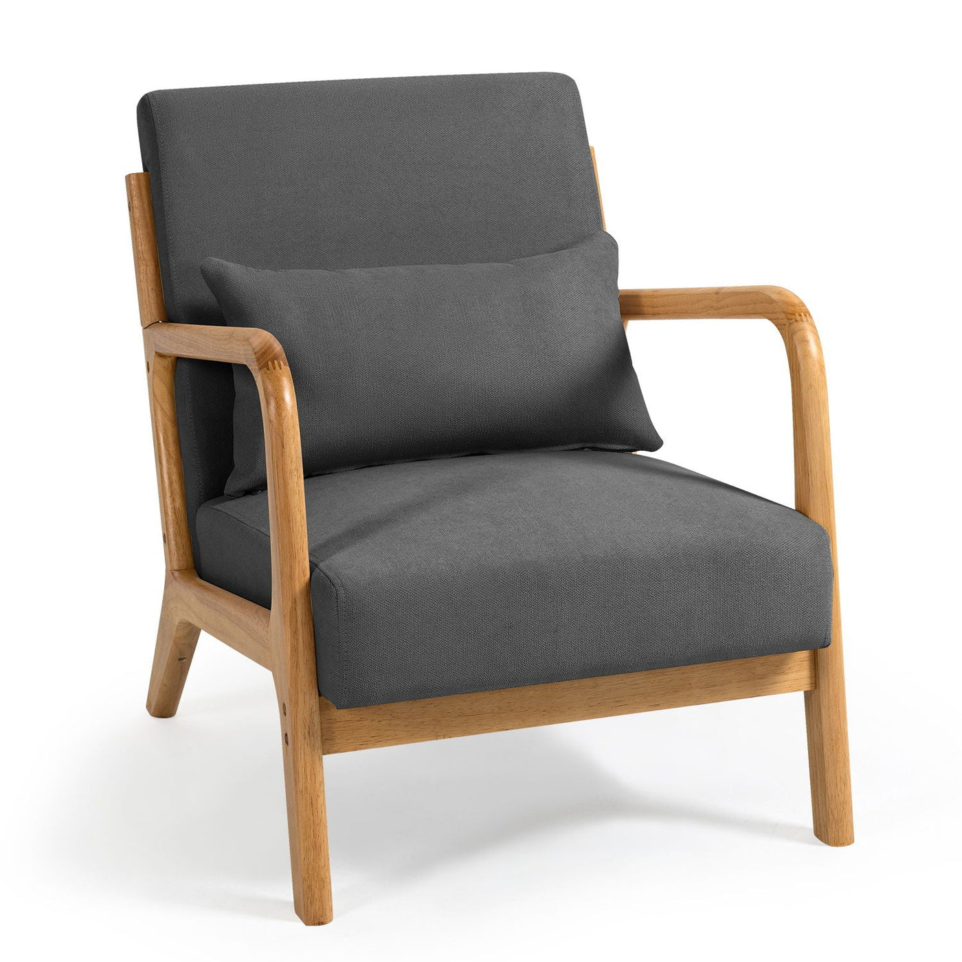 Leisure Chair With Solid Wood Armrest And Feet, Mid-Century Modern Accent Sofa, 1 Seat by Unique Piece Furniture