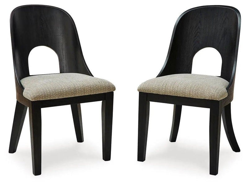 Rowanbeck - Dining Upholstered Side Chair (Set of 2) - Gray / Black by Unique Piece Furniture
