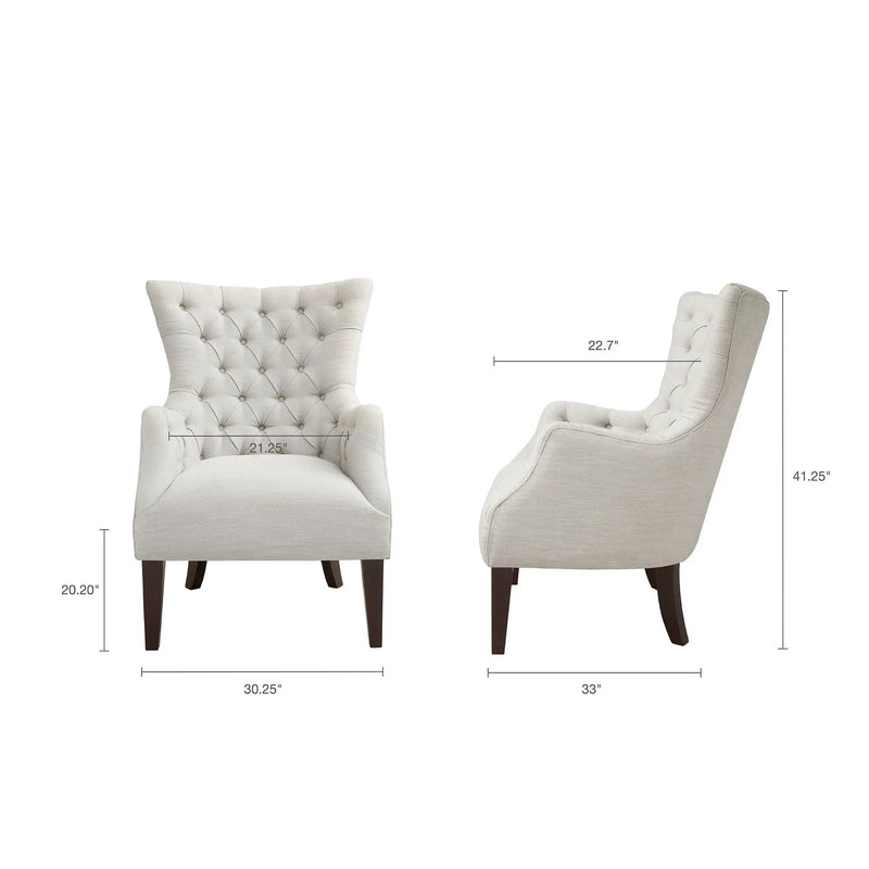 Hannah - Button Tufted Wing Chair by HouseOfZazla