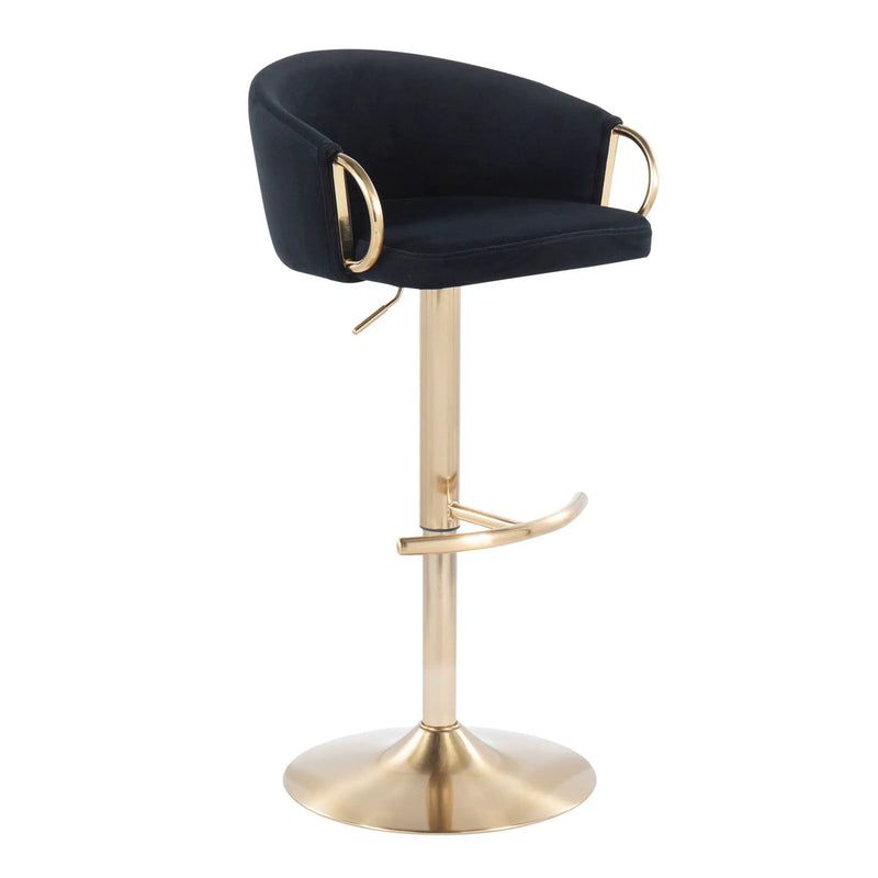 Claire - Contemporary / Glam Adjustable Bar Stool (Set of 2) by HouseOfZazla