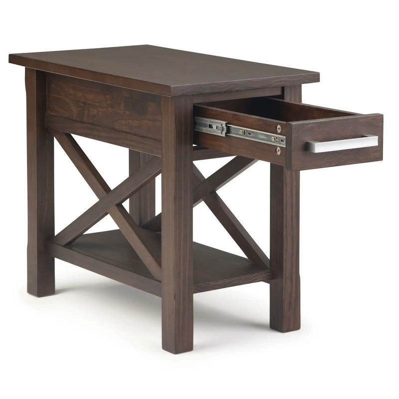 Kitchener - Narrow Side Table - Warm Walnut Brown by HouseOfZazla