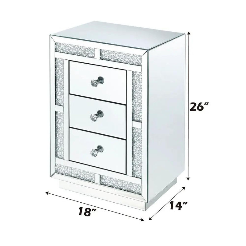 Mallika - Accent Table - Mirrored & Faux Crystals by Unique Piece Furniture