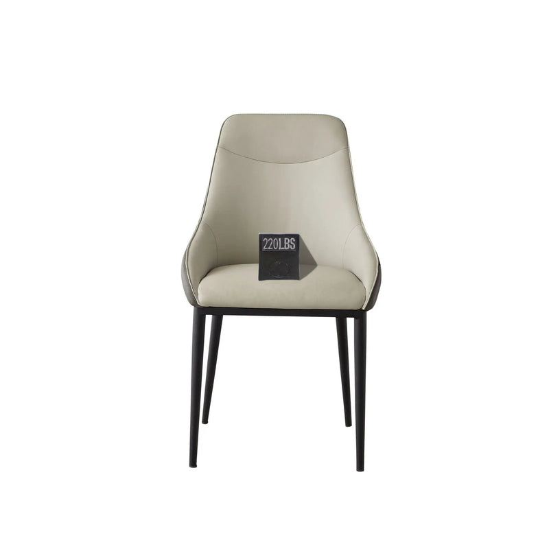 Modern Dining Chair Set Upholstered Seats Steel Metal Legs 2 Tone Contemporary Kitchen Living Room Furniture (Set of 2) - Black / Gray by Unique Piece Furniture
