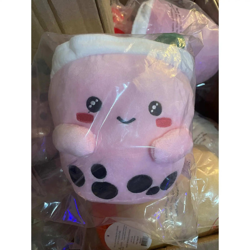 ABC Boba Tea Plush Pink Berry Cute Stuffed Animal Toy 10" by Selzalot