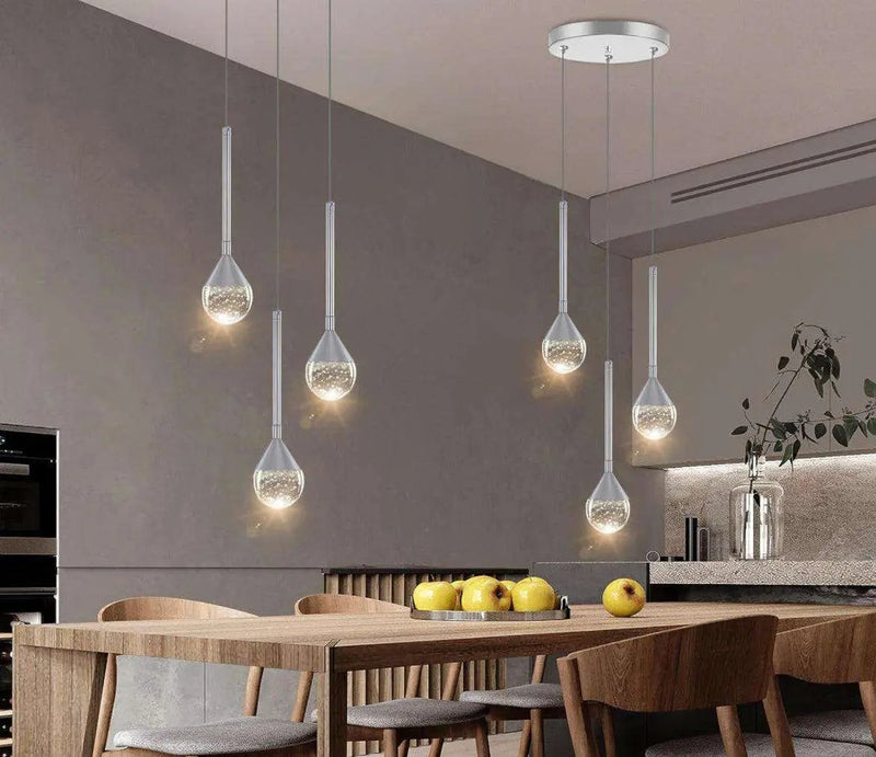 HAIXIANG Mini Chandeliers 3-Lights Modern Chrome Light Pendant Lights by Selzalot