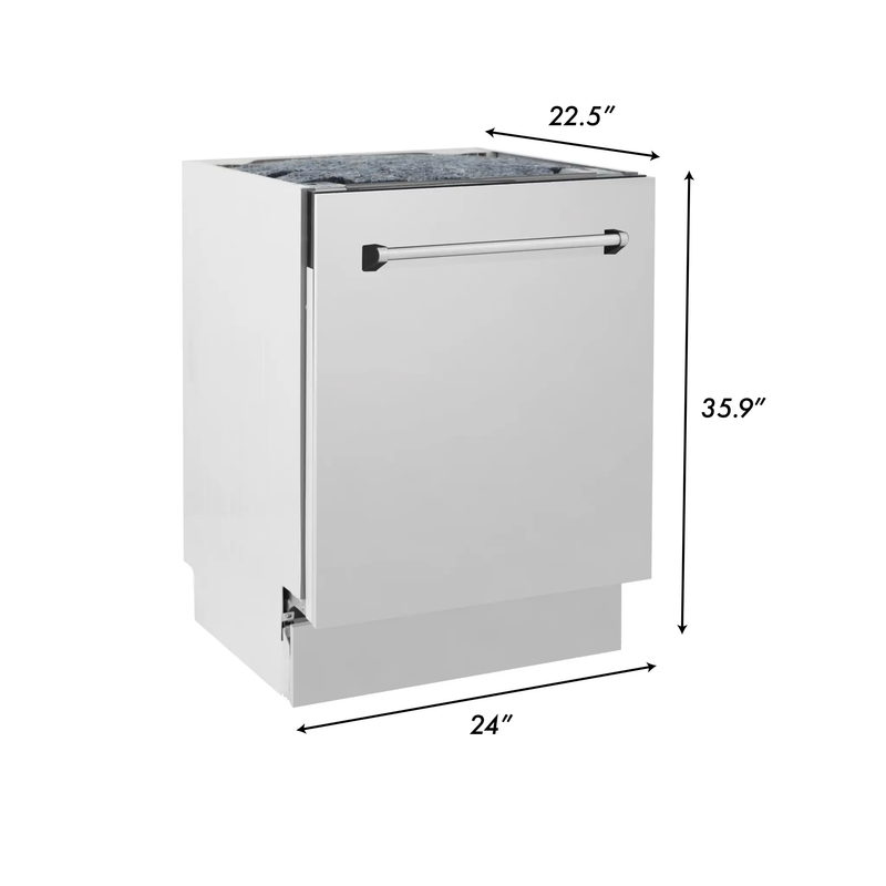 ZLINE 24" Dishwasher in Custom Panel Ready, Stainless Tub, DWV-304-24 by Farmhouse Kitchen and Bath