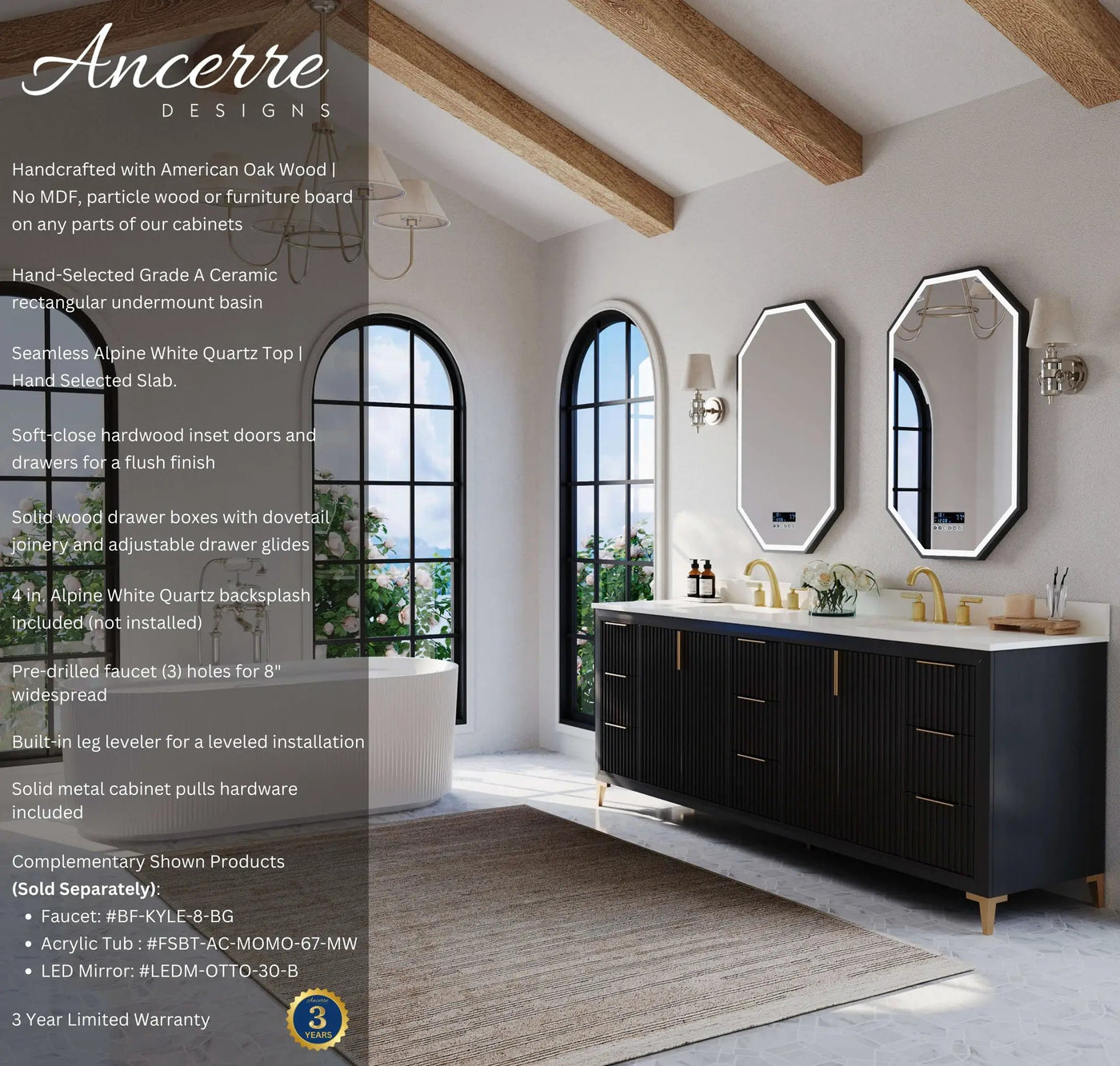 Turlington 84" Bath Vanity Set by Ancerre Designs