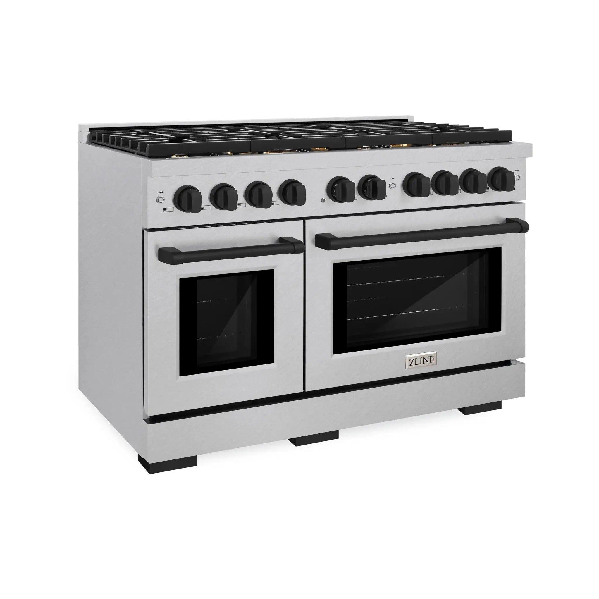ZLINE 48"Paramount Dual Fuel Range DuraSnow® Matte Black SDRSZ-48-MB by Farmhouse Kitchen and Bath