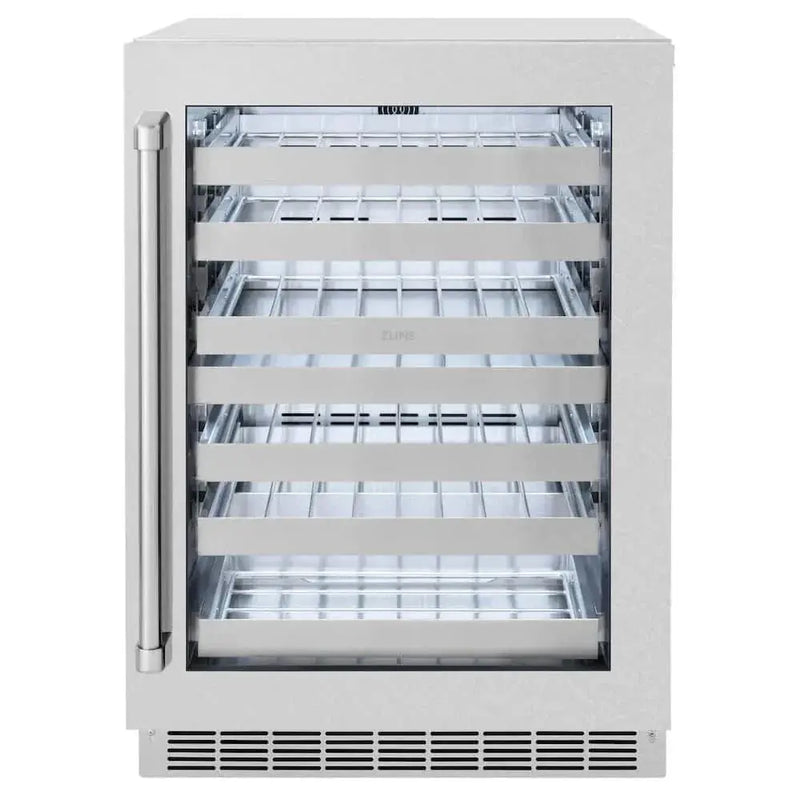ZLINE 24" Touchstone Dual Zone 44 Bottle Wine Cooler DuraSnow® Stainless Steel Glass Door RWDO-SN-24 by Farmhouse Kitchen and Bath