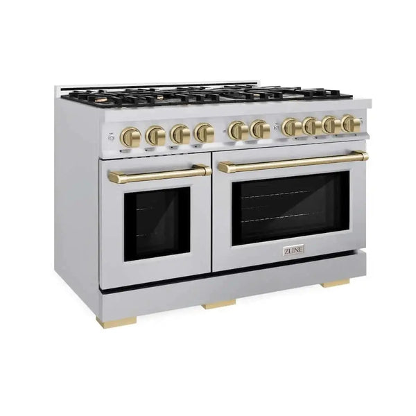 ZLINE 48" Select Gas Range Convection Gas Oven Stainless Steel Champagne Bronze HGRZ-48-CB