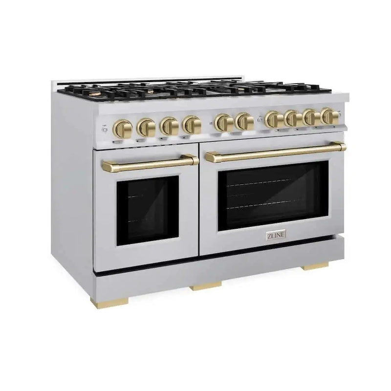 ZLINE 48" Select Gas Range Convection Gas Oven Stainless Steel Champagne Bronze HGRZ-48-CB by Farmhouse Kitchen and Bath