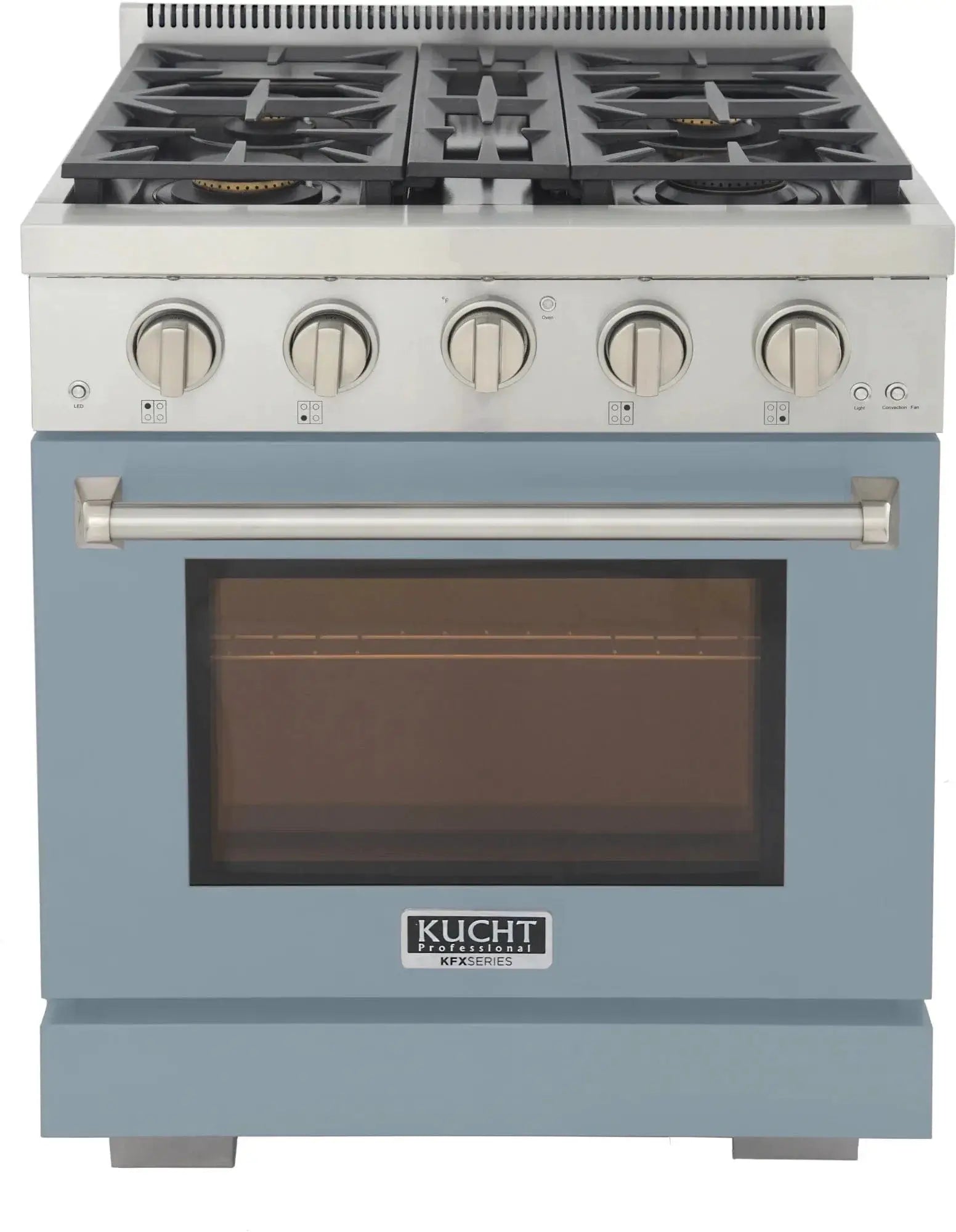 Kucht 30" Freestanding Professional Gas Range Liquid Propane KFX3000X/LP-LB by Farmhouse Kitchen and Bath