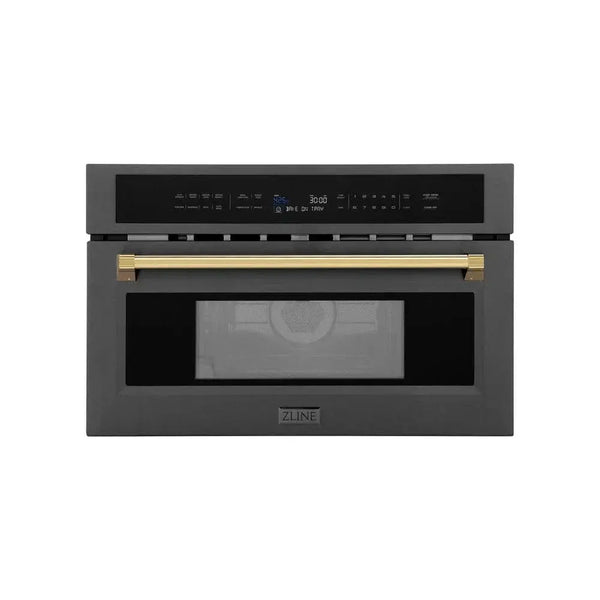 ZLINE 30” Convection Microwave, Black Stainless, Gold MWOZ-30-BS-G