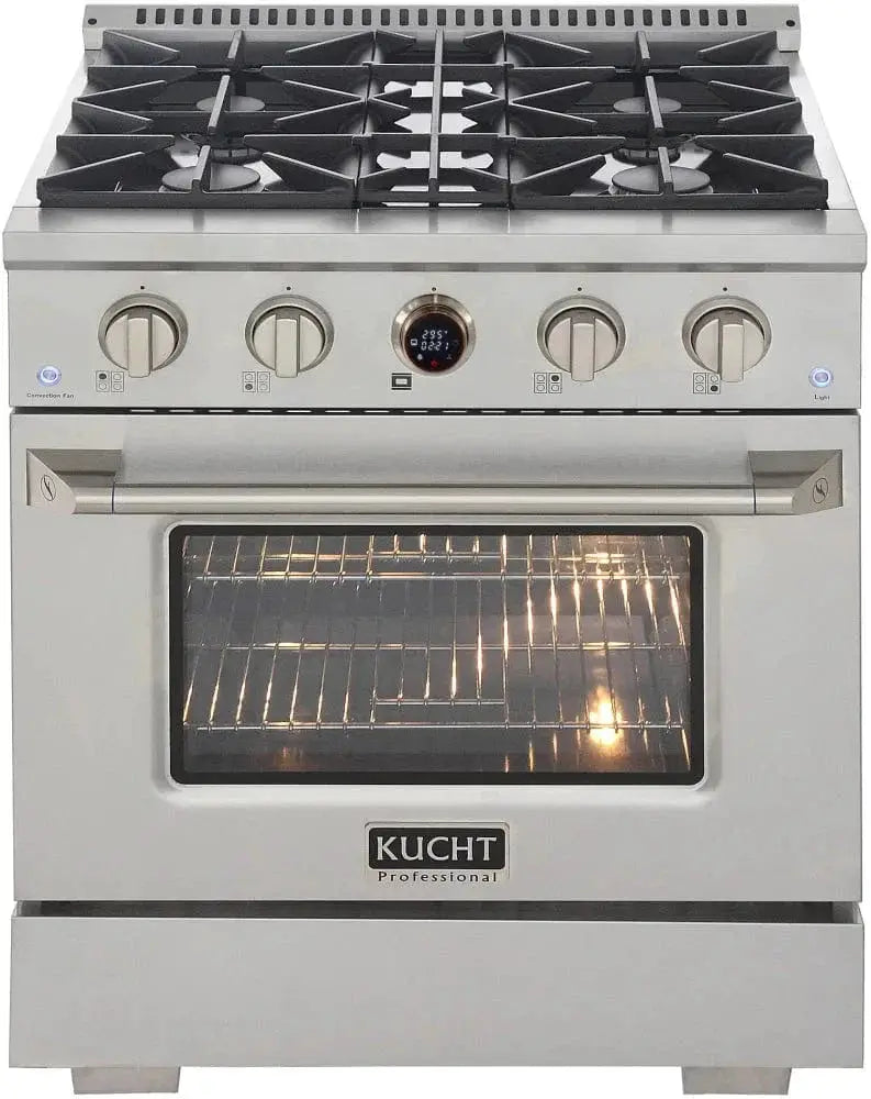 Kucht KX Series 30" Freestanding Dual Fuel Range Liquid Propane KXP30-SS/LP by Farmhouse Kitchen and Bath