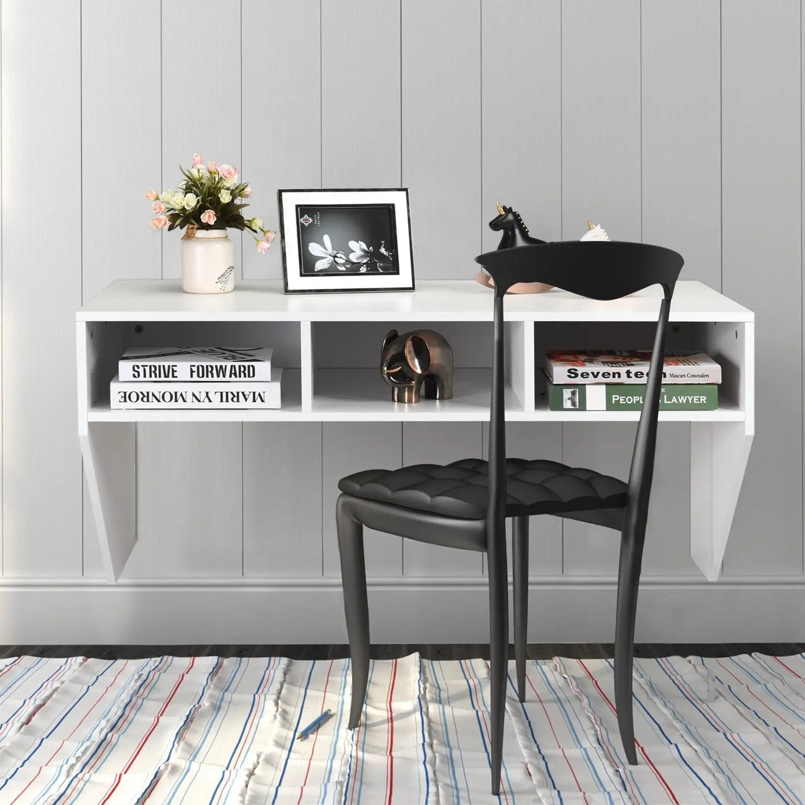 Wall Mounted Floating Computer Table Desk Storage Shelf-White by DirectDeals