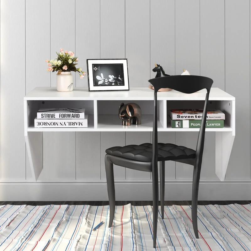Wall Mounted Floating Computer Table Desk Storage Shelf-White by DirectDeals